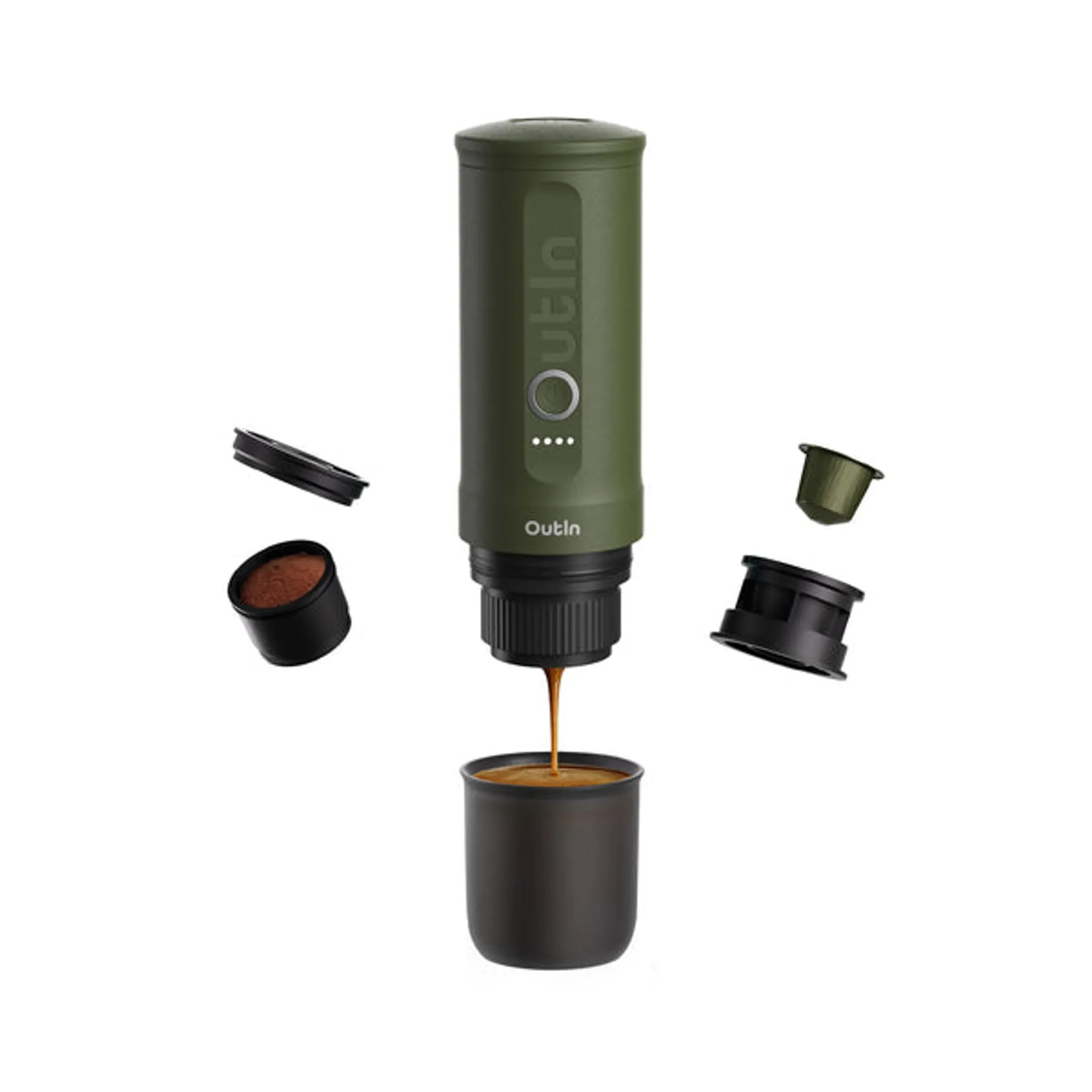 OUTIN Draagbare Elektrische Espressomachine Nano Forest Green image