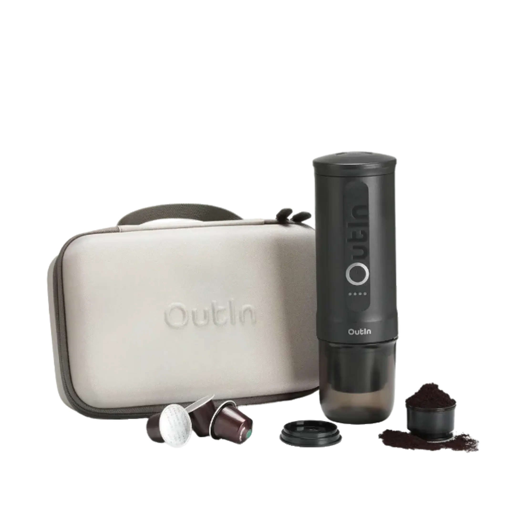 Draagbare Elektrische Espressomachine Nano Travel Gif Set Space Grey