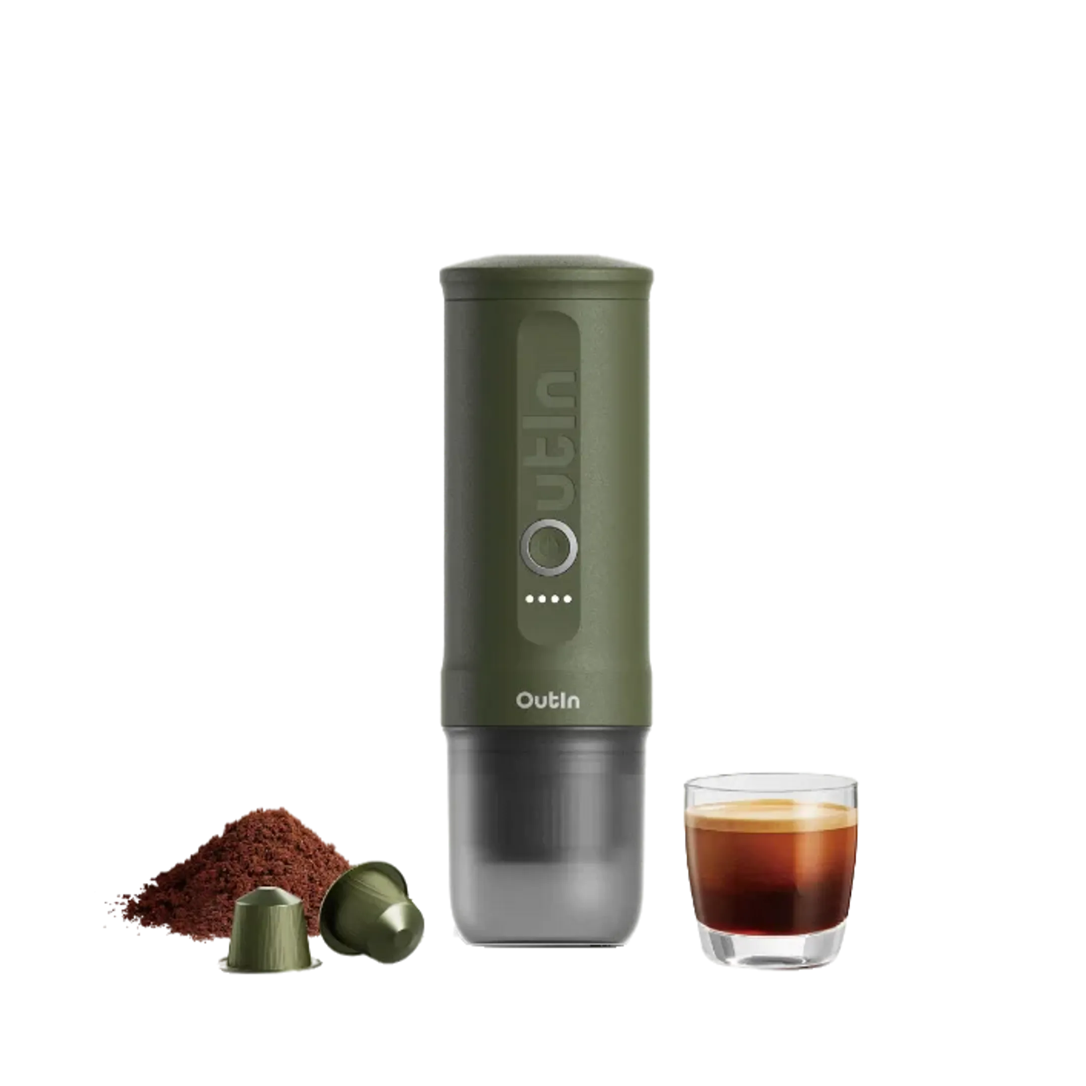 Draagbare Elektrische Espressomachine Nano Forest Green