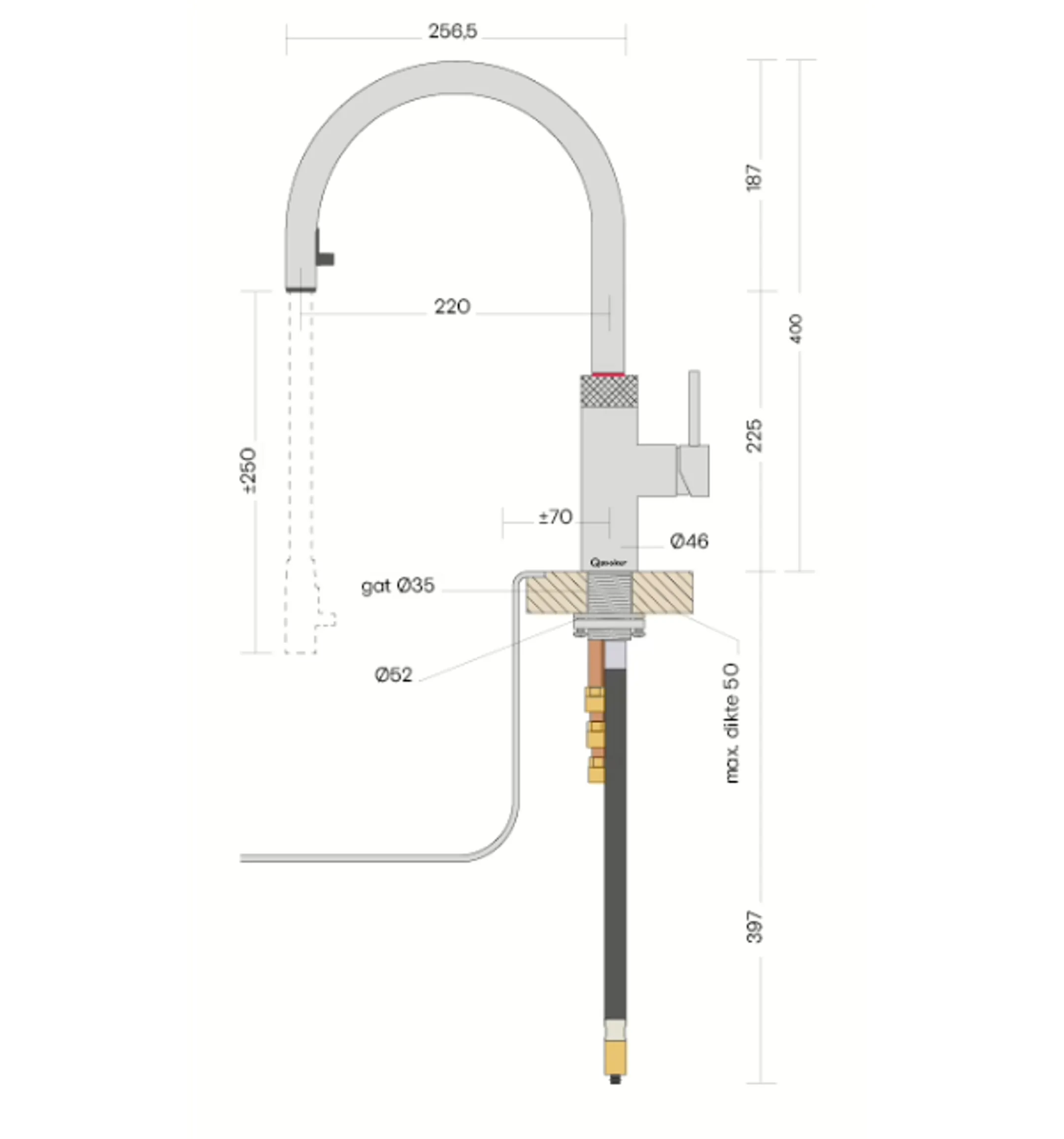 QUOOKER Flex round gun + COMBI+ + CUBE image