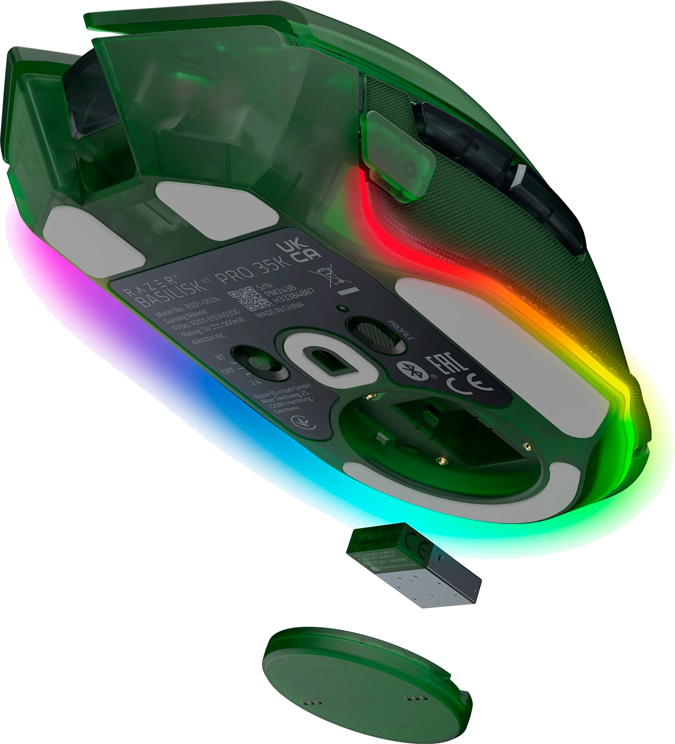 Razer Basilisk V3 Pro 35K ergonomische draadloze gamingmuis - Phantom Green Edition image