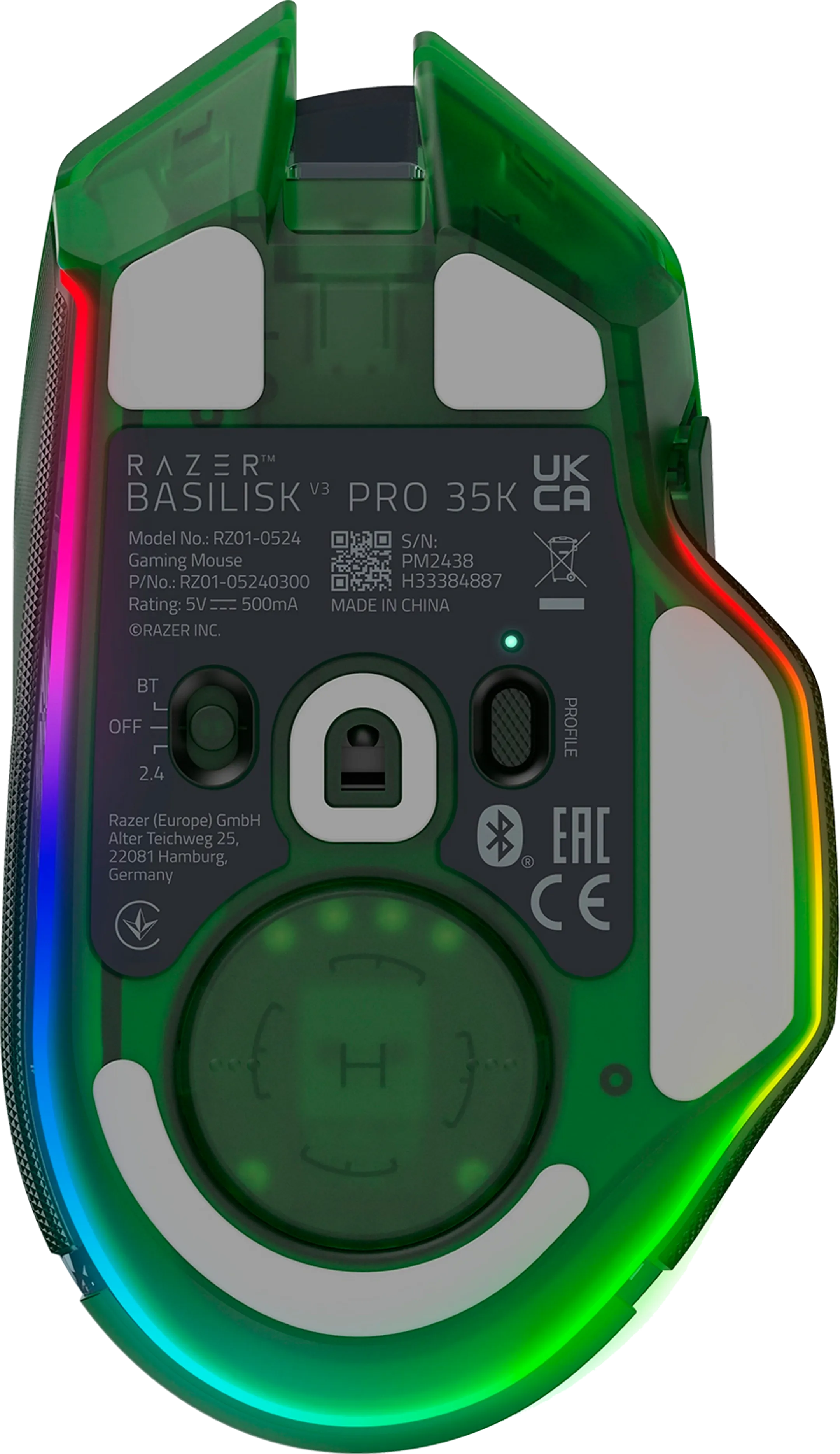 Razer Basilisk V3 Pro 35K ergonomische draadloze gamingmuis - Phantom Green Edition image