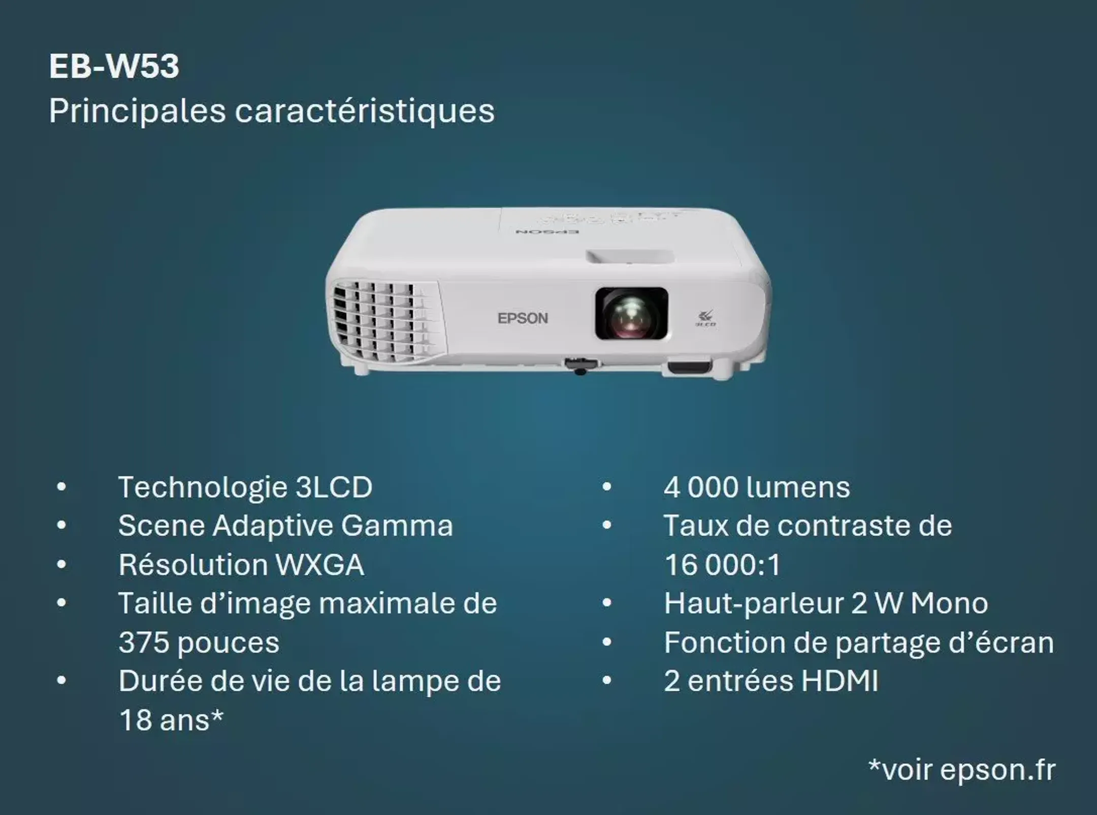 Epson Projecteur EB-W53 image