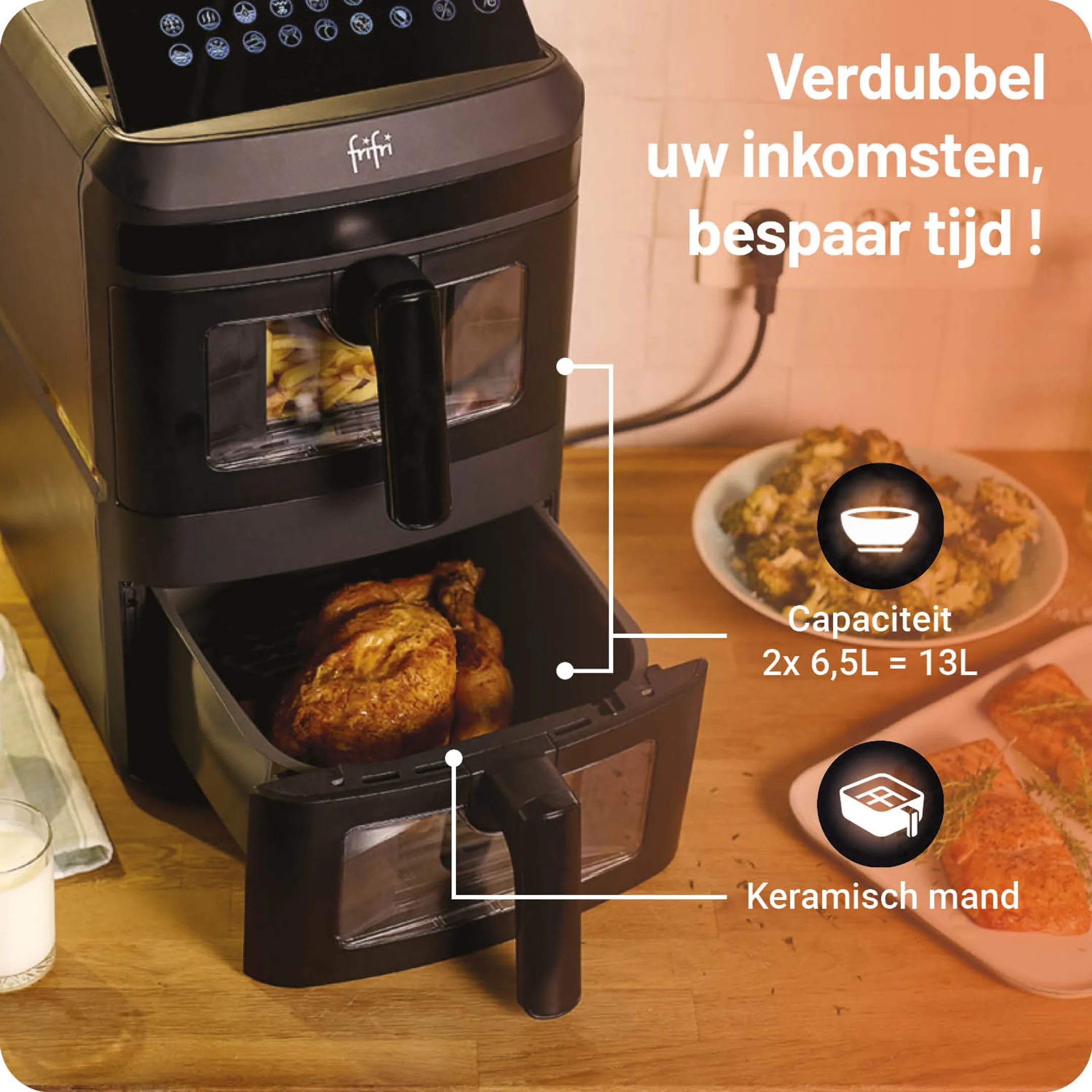 FriFri Airfryer Duo Slim FR0813028BLP image