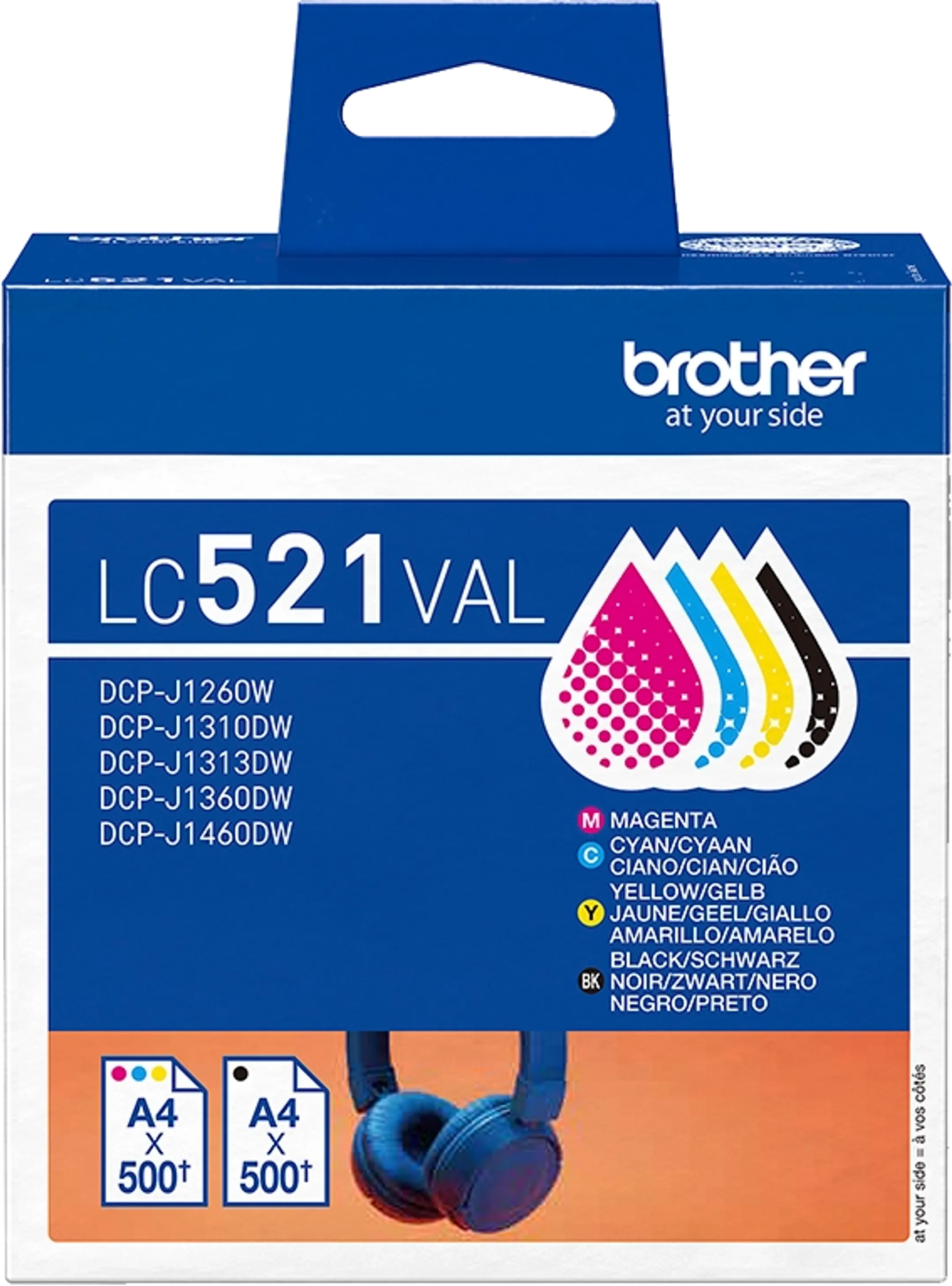 Inktpatroon LC-521VAL - Zwart, Cyaan, Magenta, Geel