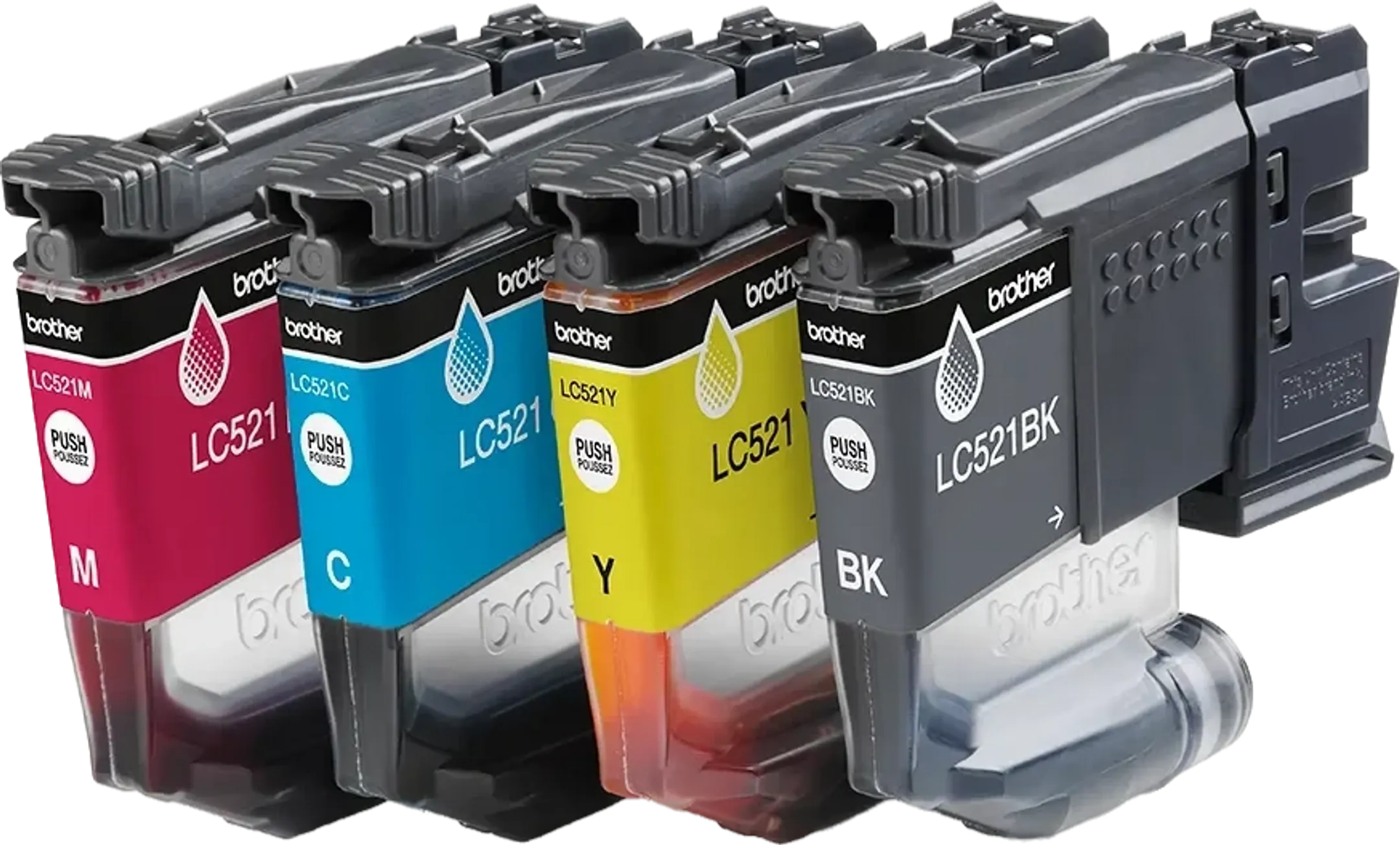 Brother Inktpatroon LC-521VAL - Zwart, Cyaan, Magenta, Geel  image