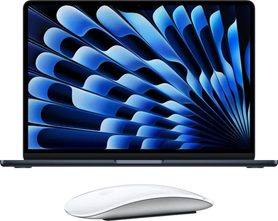 Bundel MacBook Air 13" M4 16 GB/256 GB Middernacht + Magic Mouse Wit