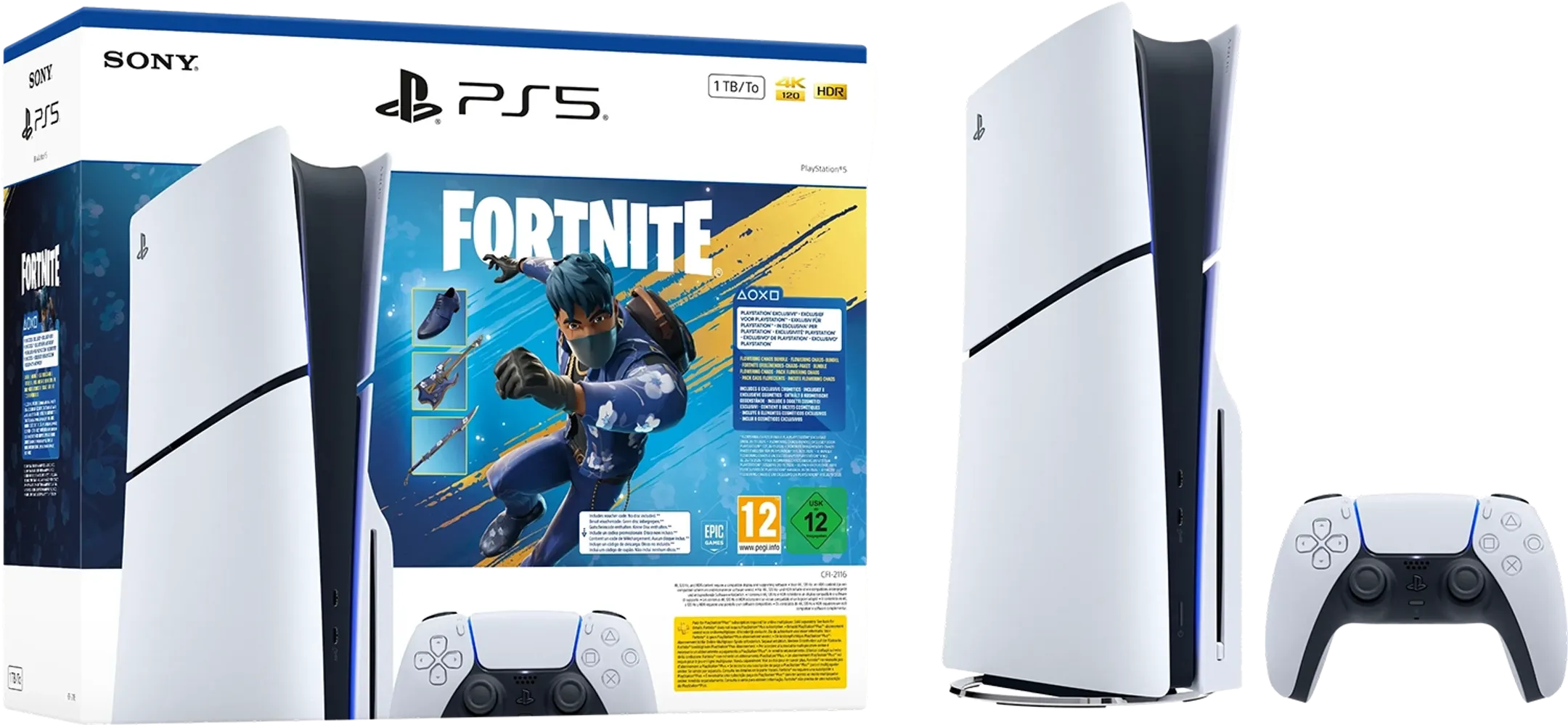PlayStation 5 Slim Disc 1To - Fortnite Flowering Chaos Bundle