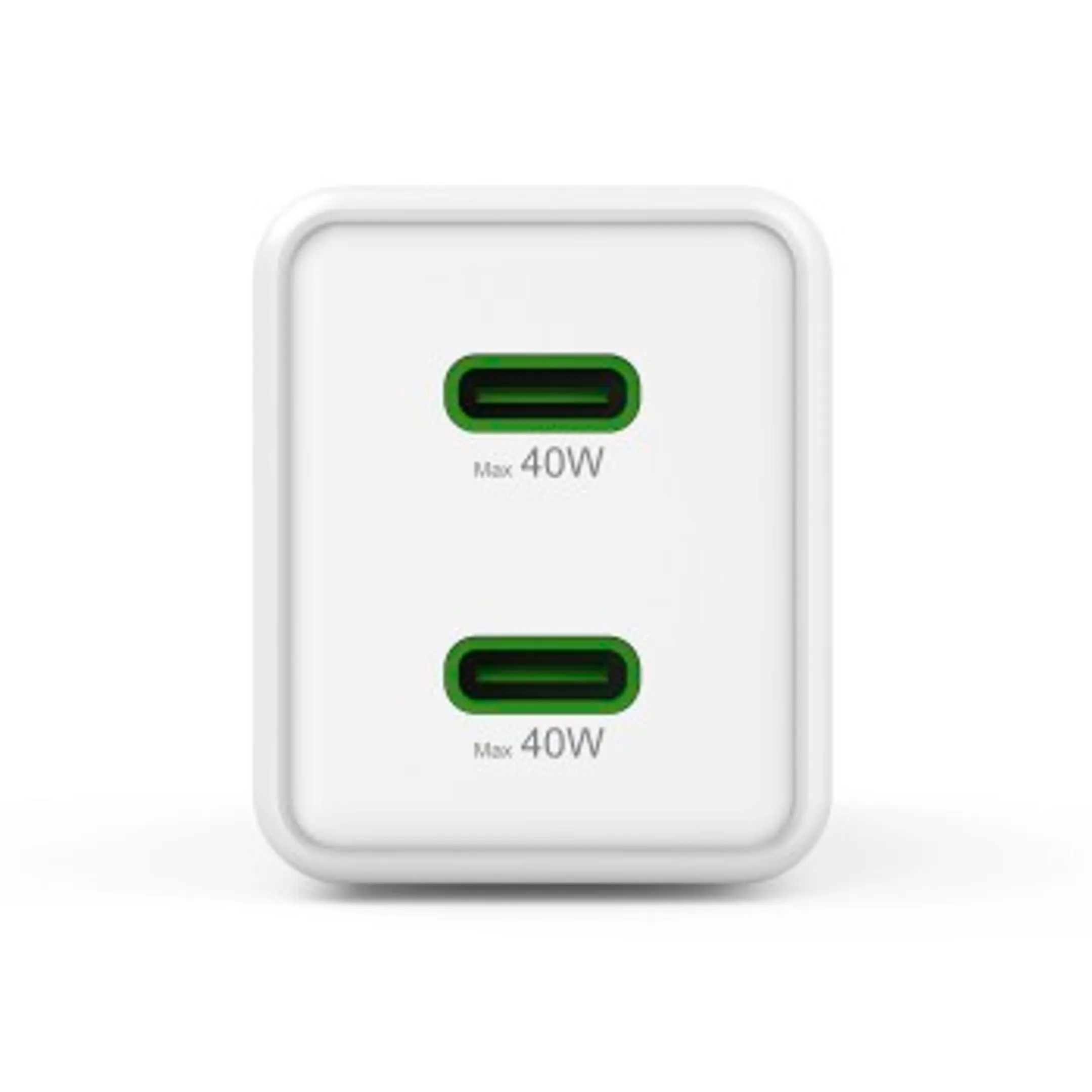 Hama Snellader, 2x USB-C, super-mini-oplader, 40 W image