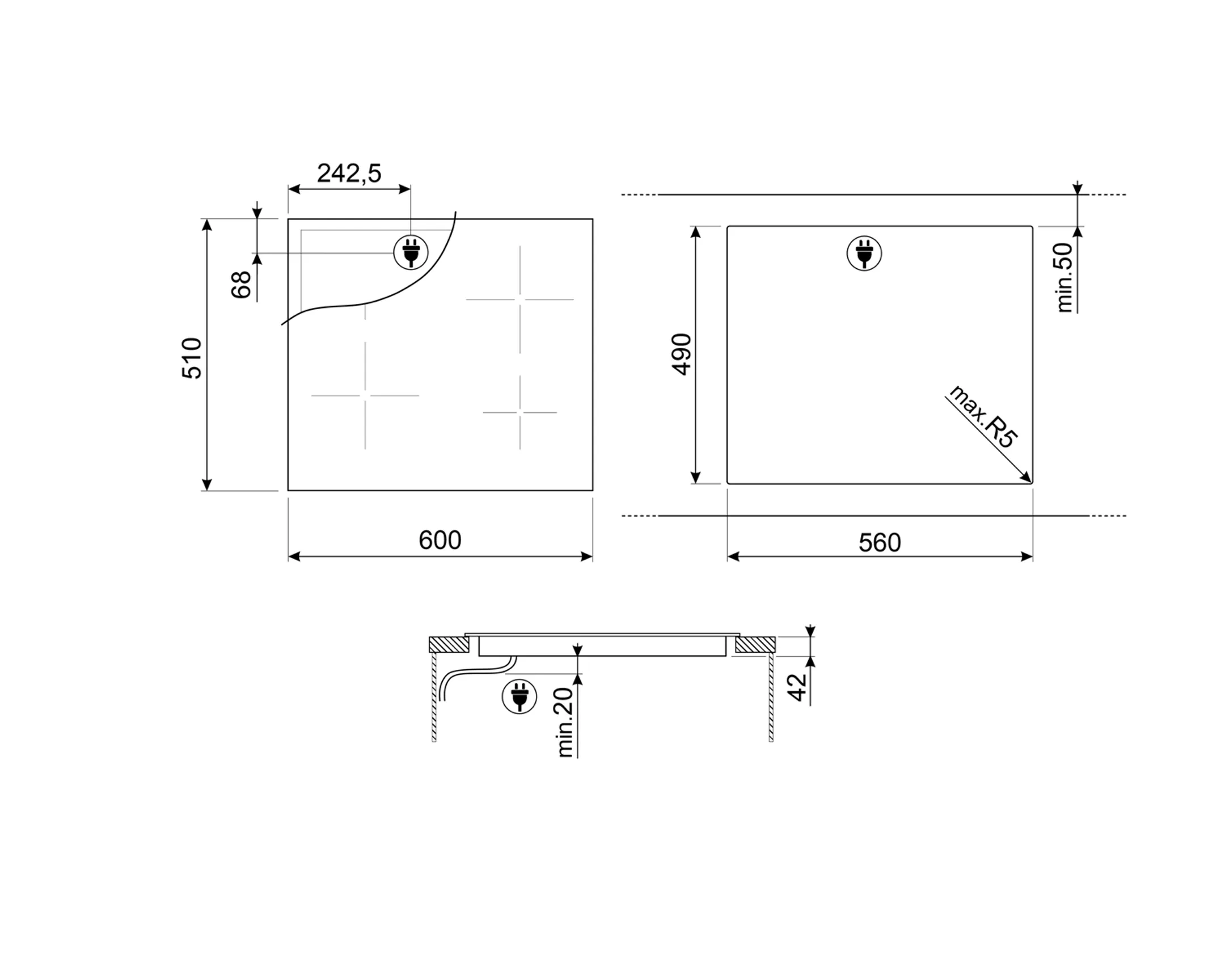 Smeg Taque vitrocéramique SE264TD1  image