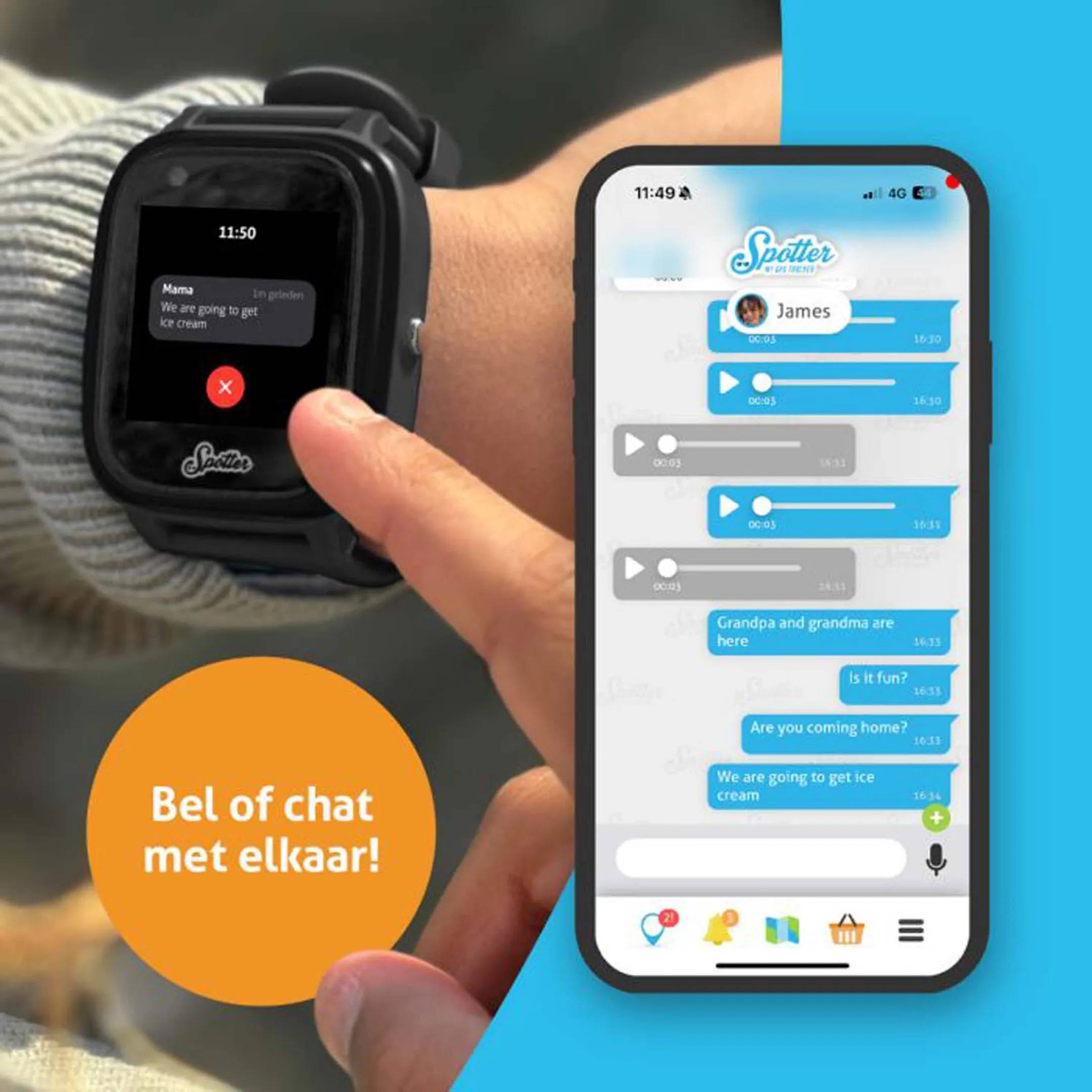 Spotter GPS Watch Explorer 4G - Zwart image