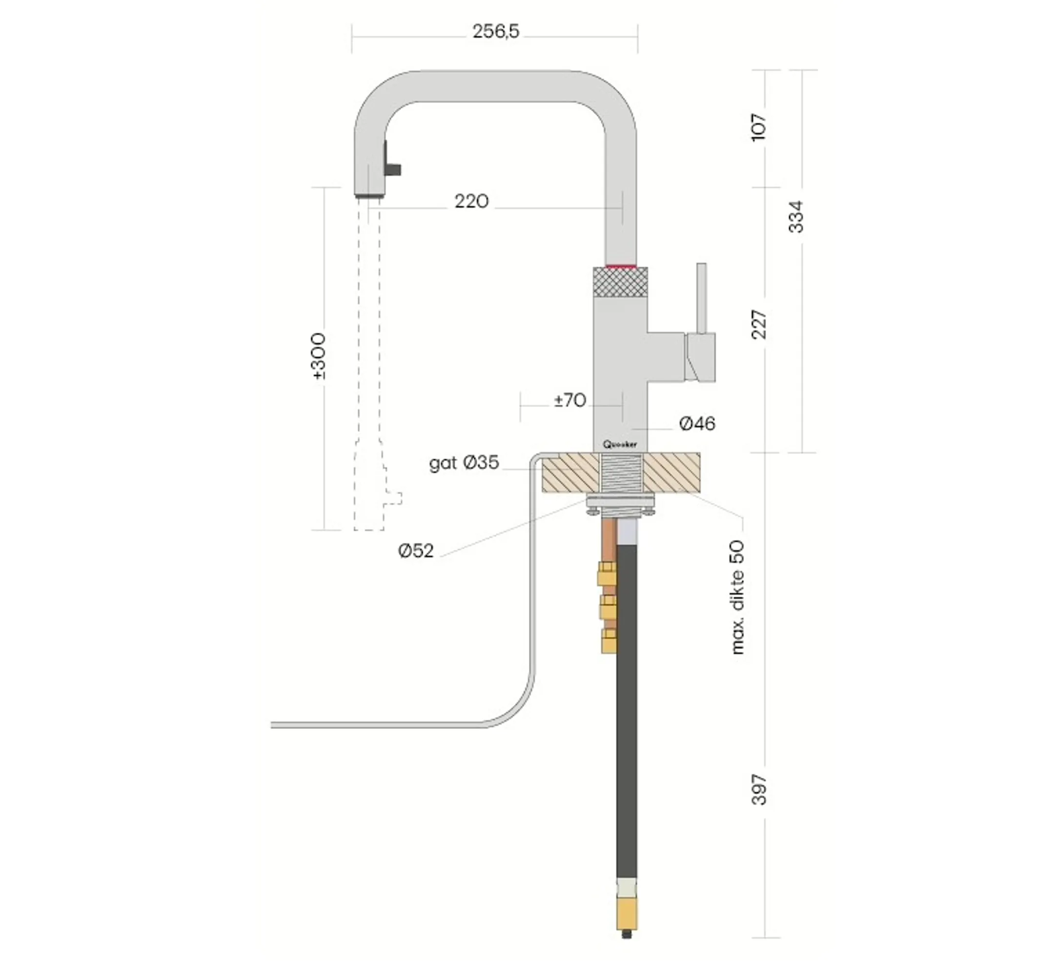QUOOKER Flex square black + COMBI+ image