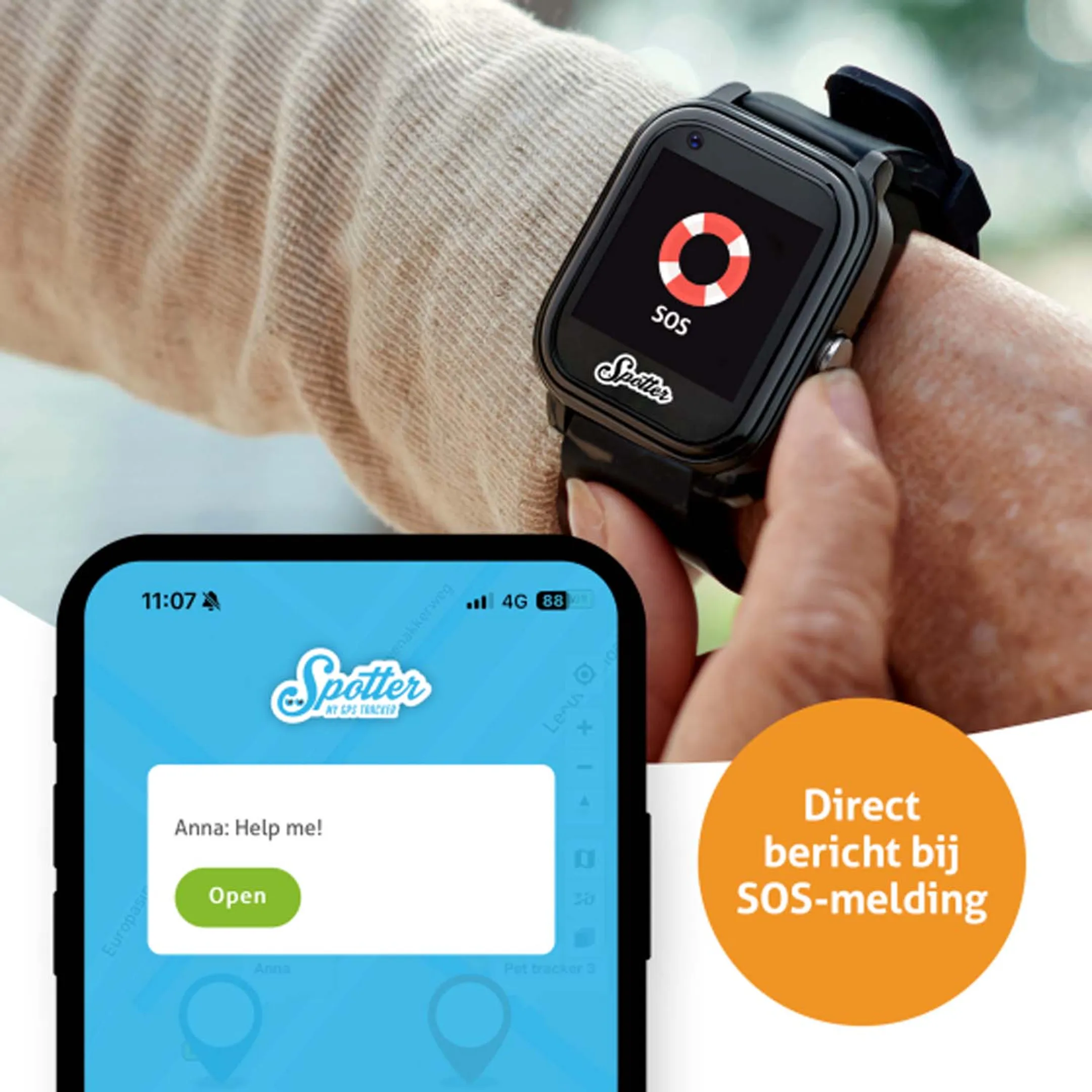 Spotter Senior GPS Watch 4G - Zwart image