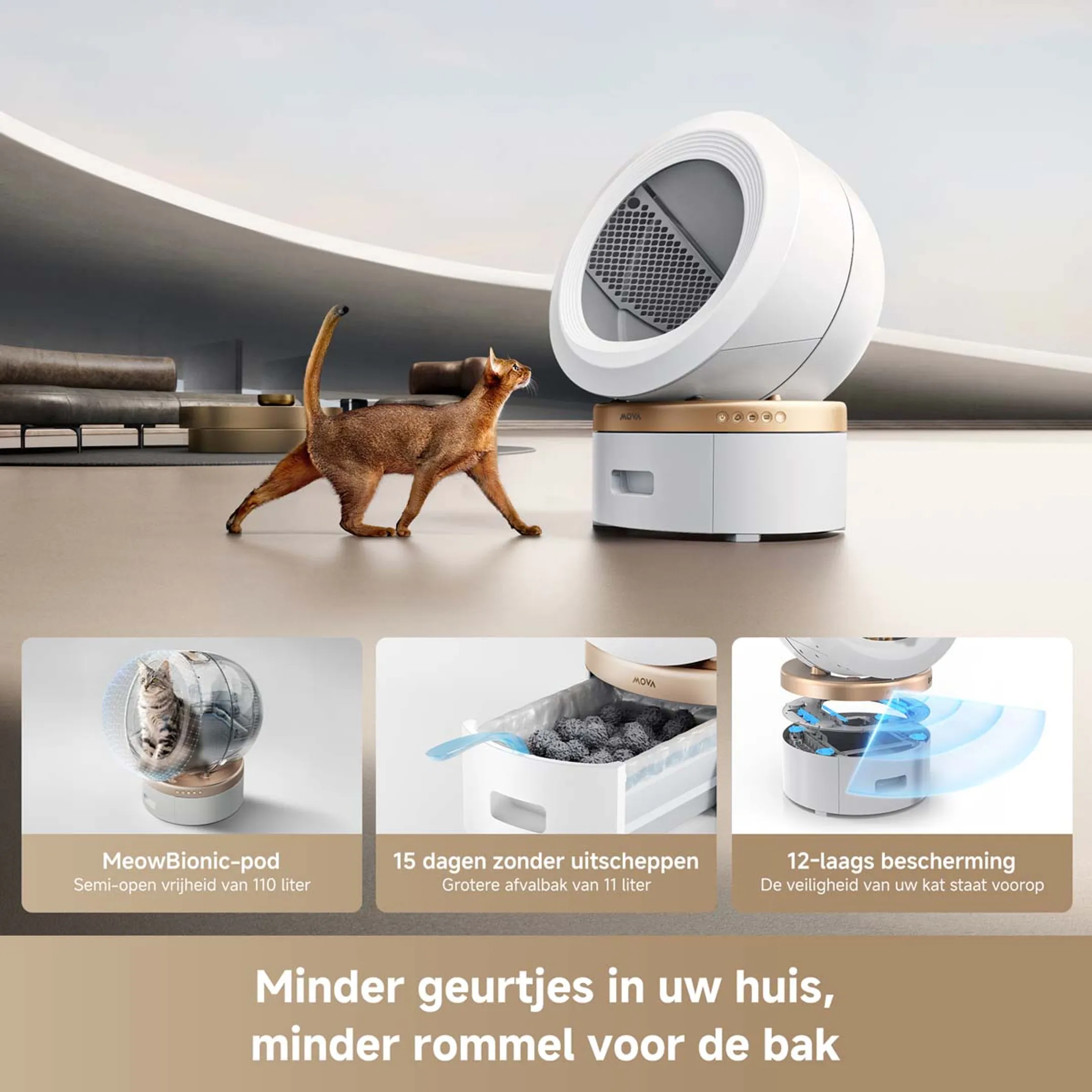 MOVA Automatische kattenbak LR10 Prime image