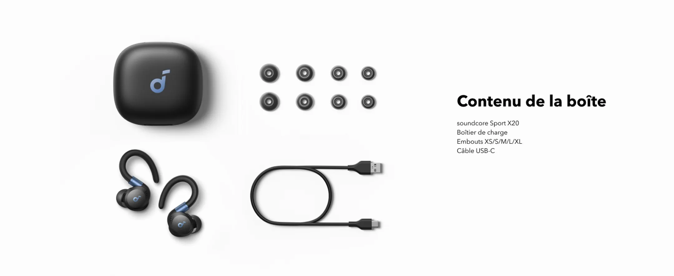 Soundcore  Écouteurs de sport Sport X20 - Noir image