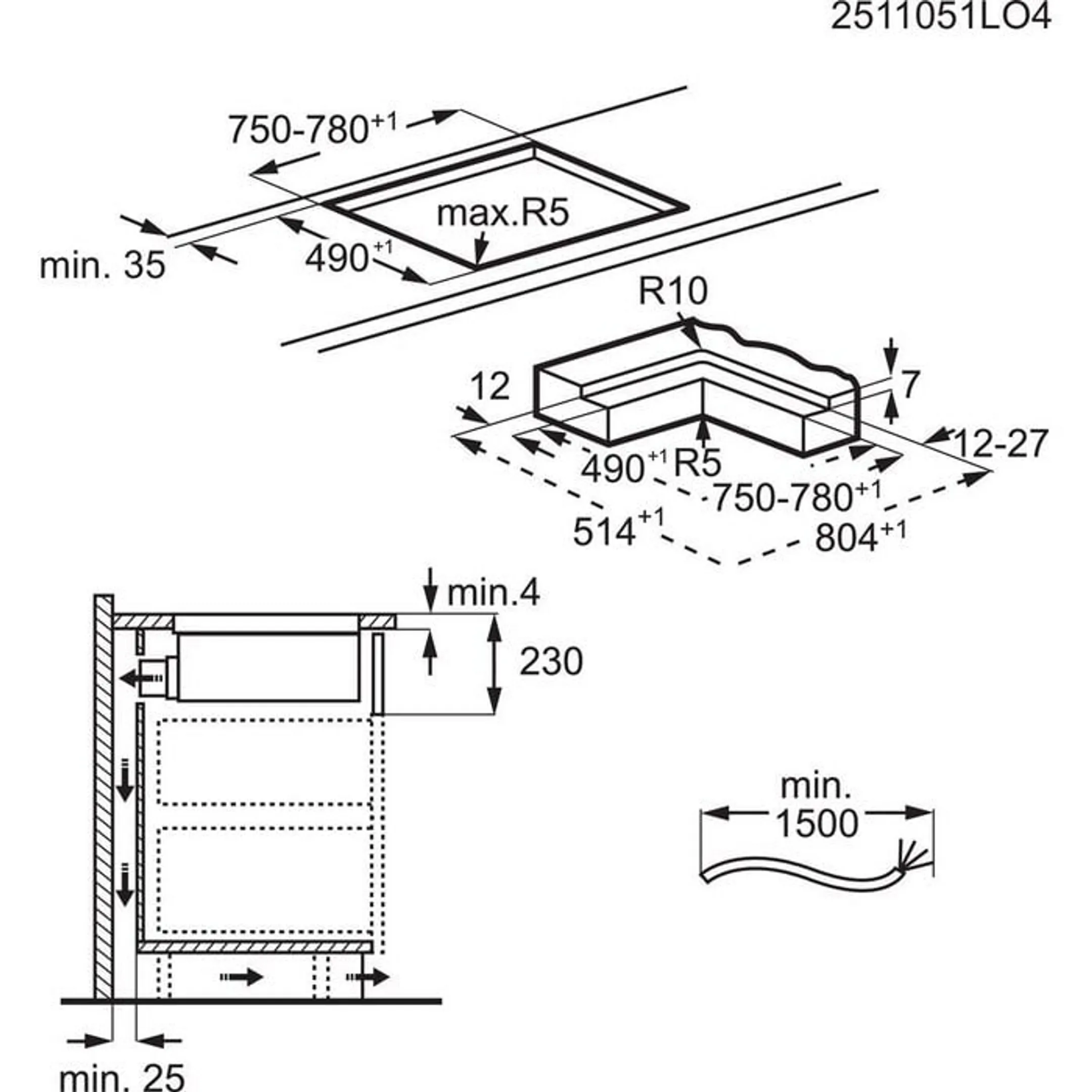 AEG Taque avec hotte intégrée TH84CB03CB image