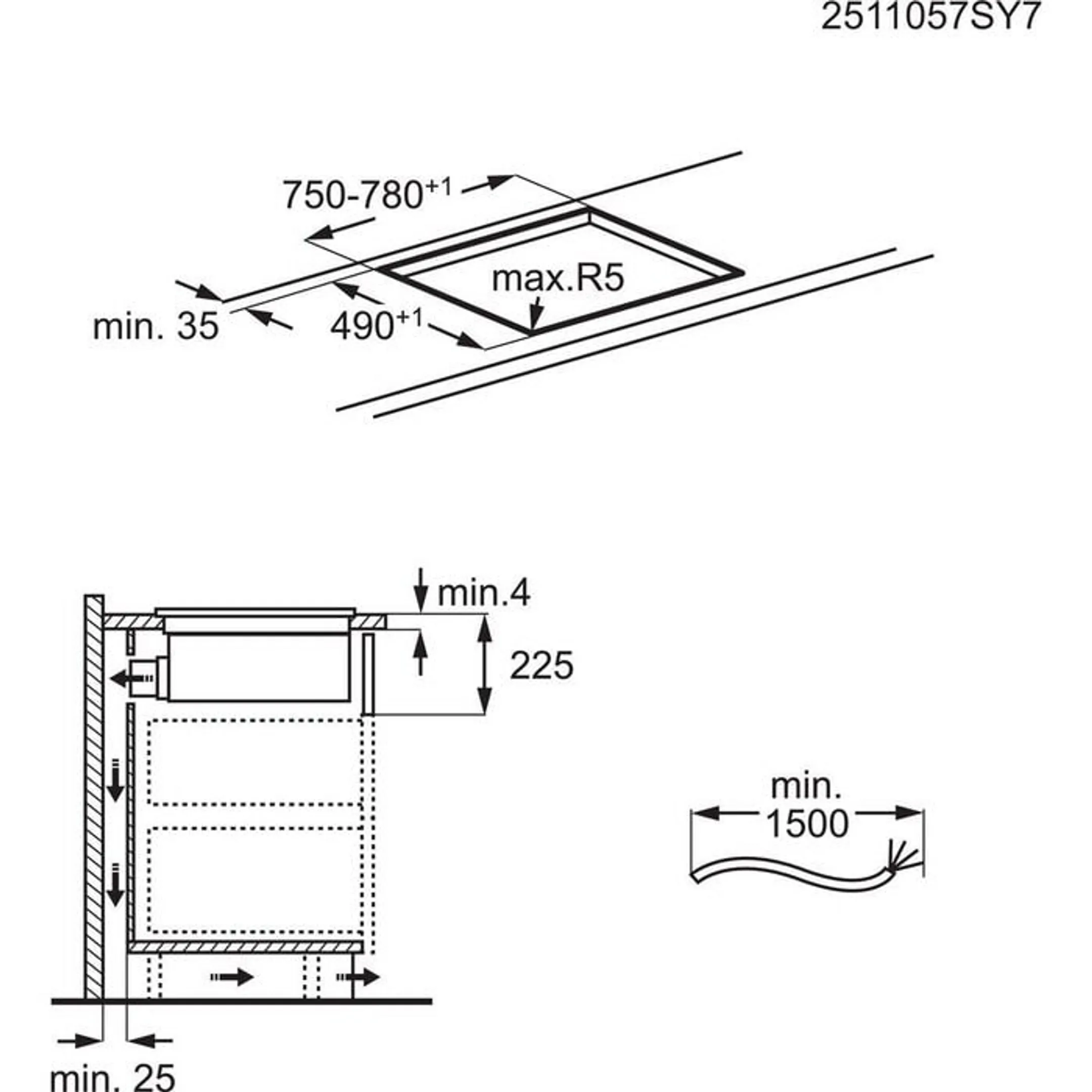 AEG Taque avec hotte intégrée TH84CB03CB image