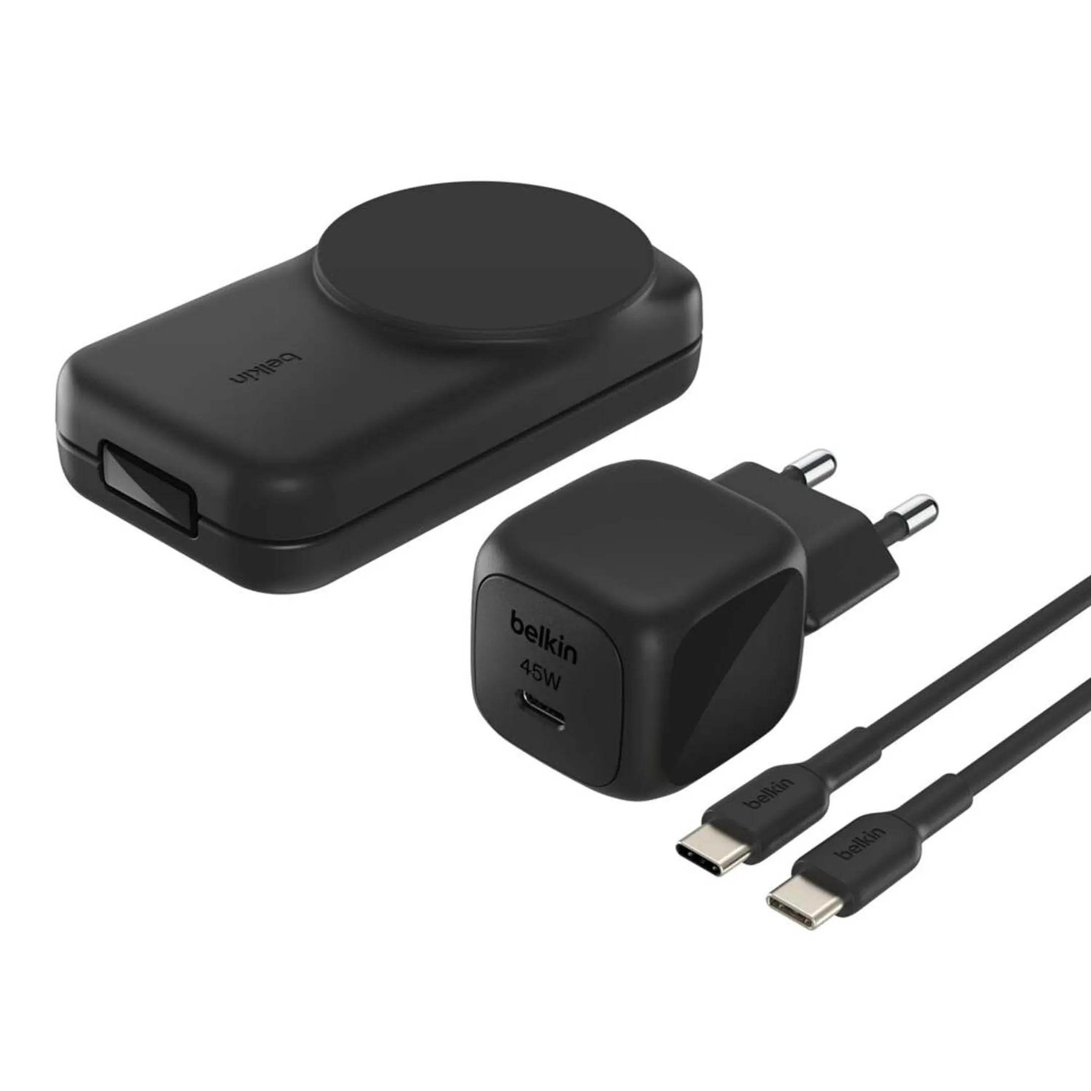 Belkin 3-in-1 magenetisch uitklapbare draadloze Qi2 lader- 25W - Zwart image