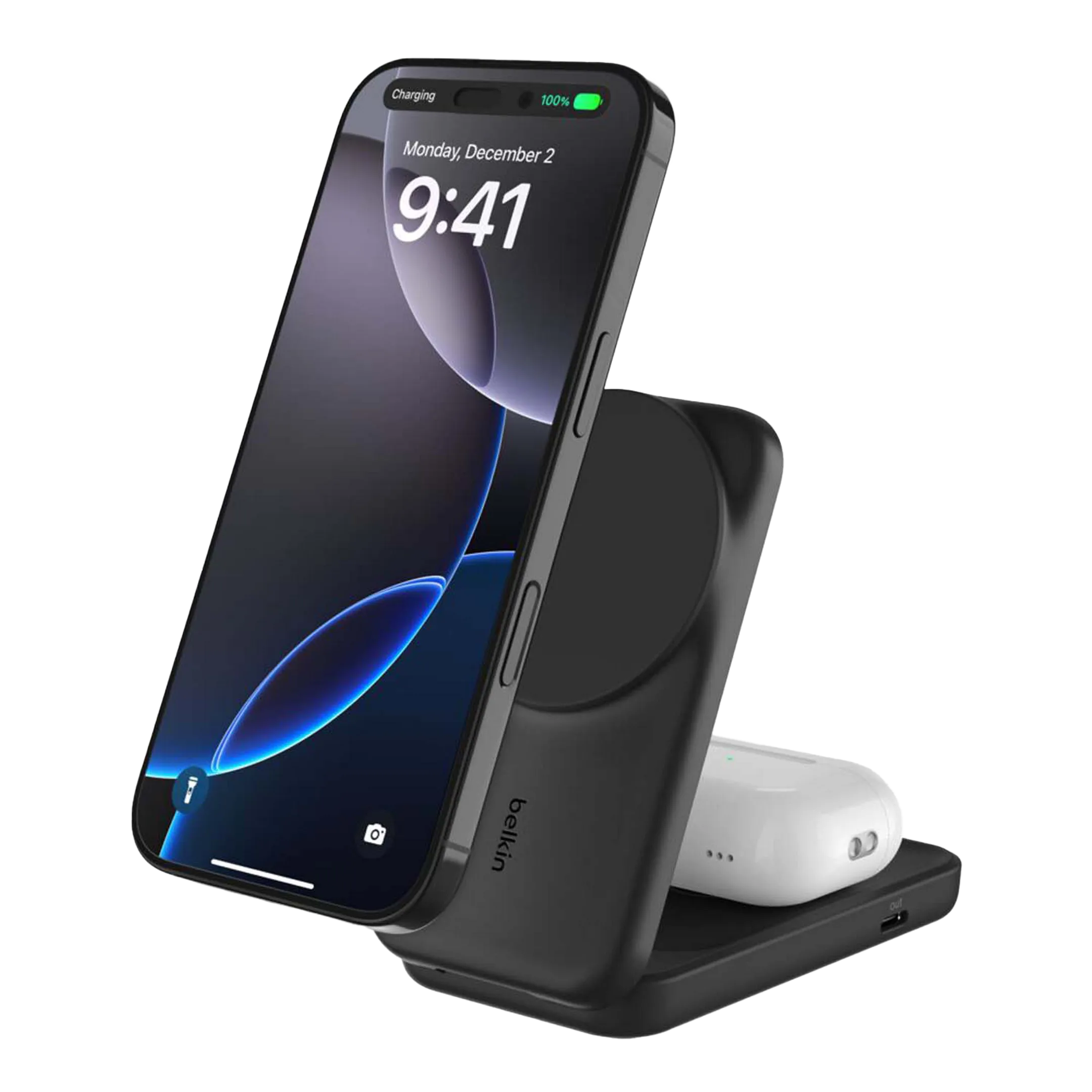 2-in-1 magnetisch uitklapbare draadloze Qi2 lader - 25W