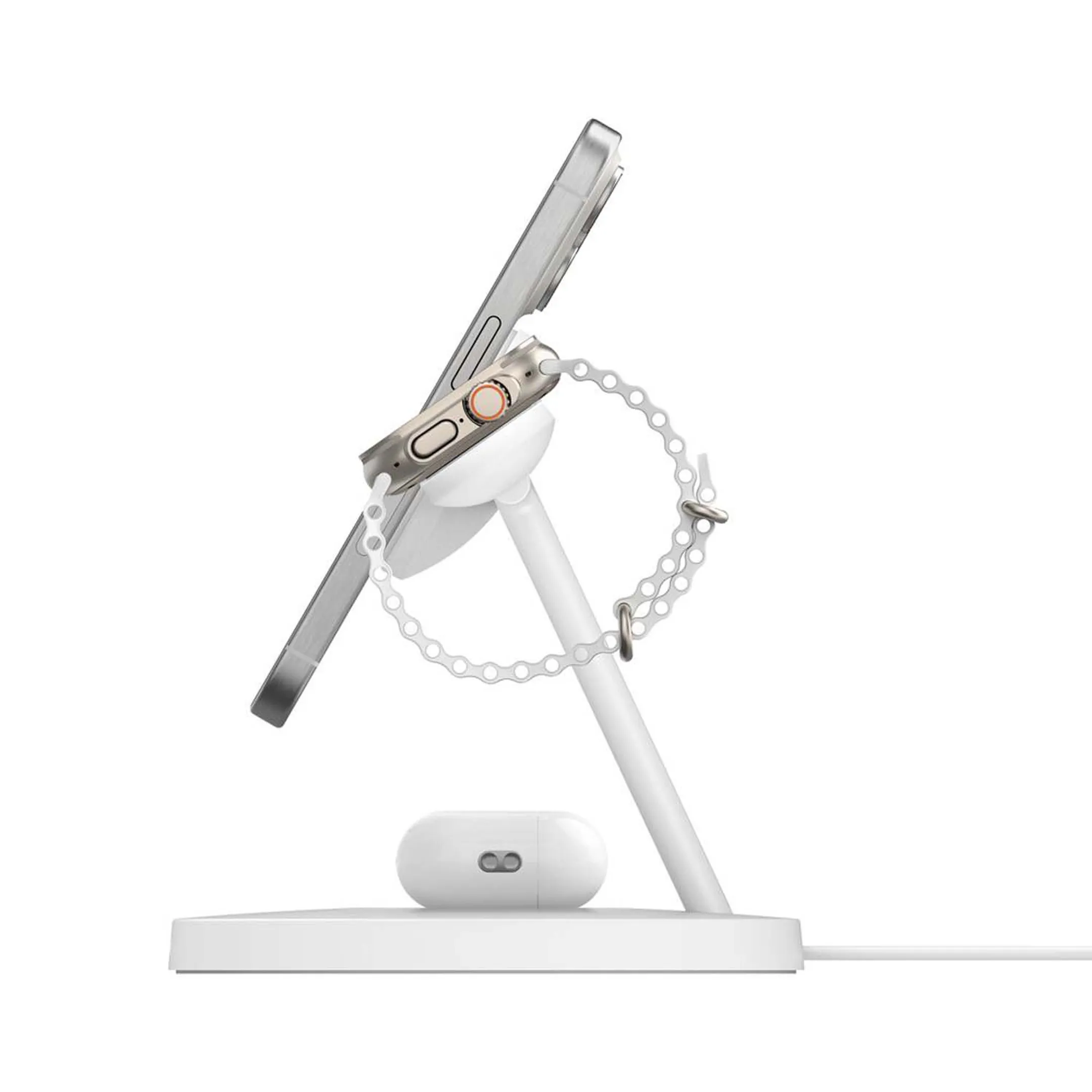 Belkin 3-in-1 draadloze Qi2-laadstand - 15W - Wit image