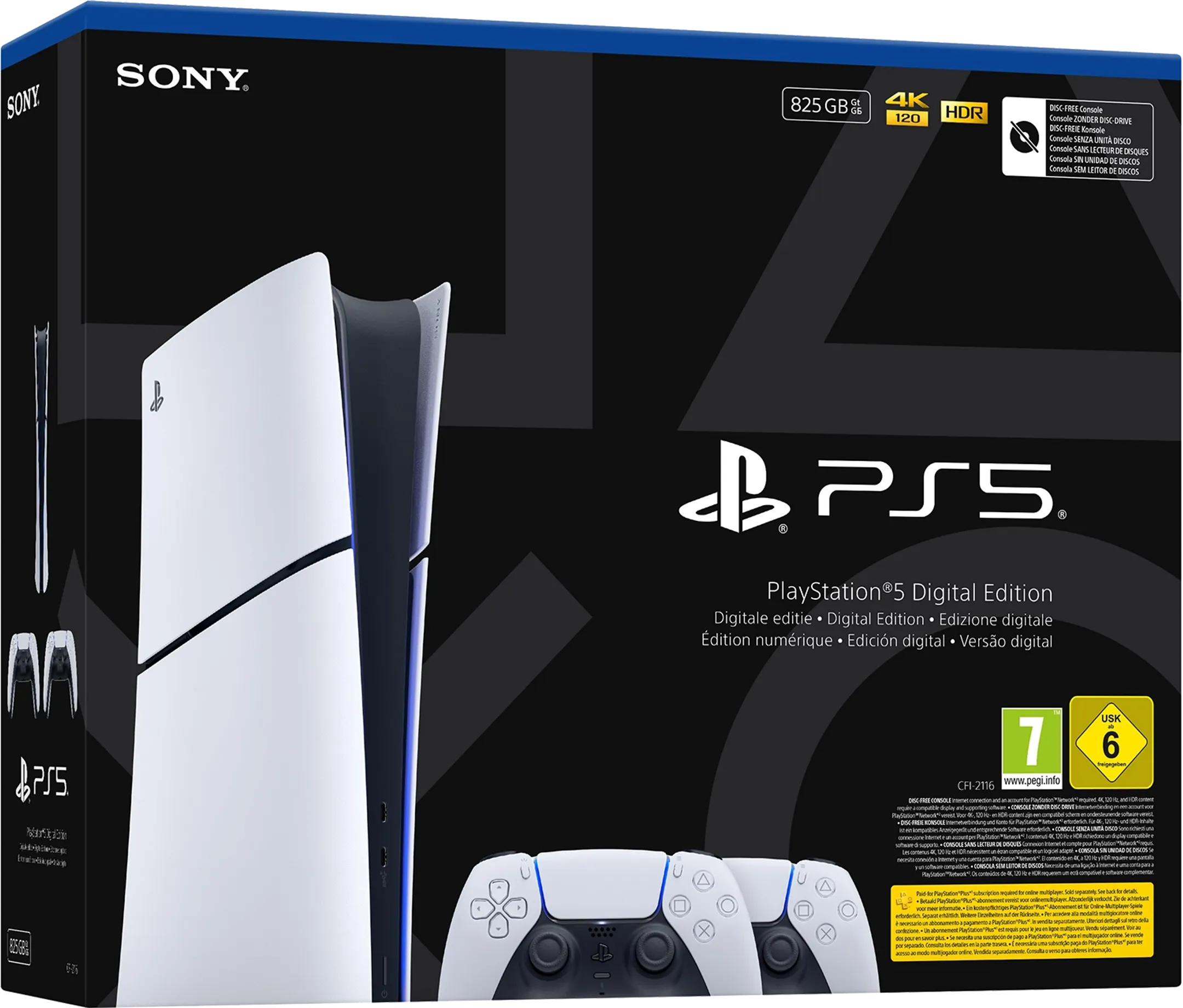 Playstation PlayStation 5 Digital Edition (Slim) + Deux manettes sans fil DualSense image
