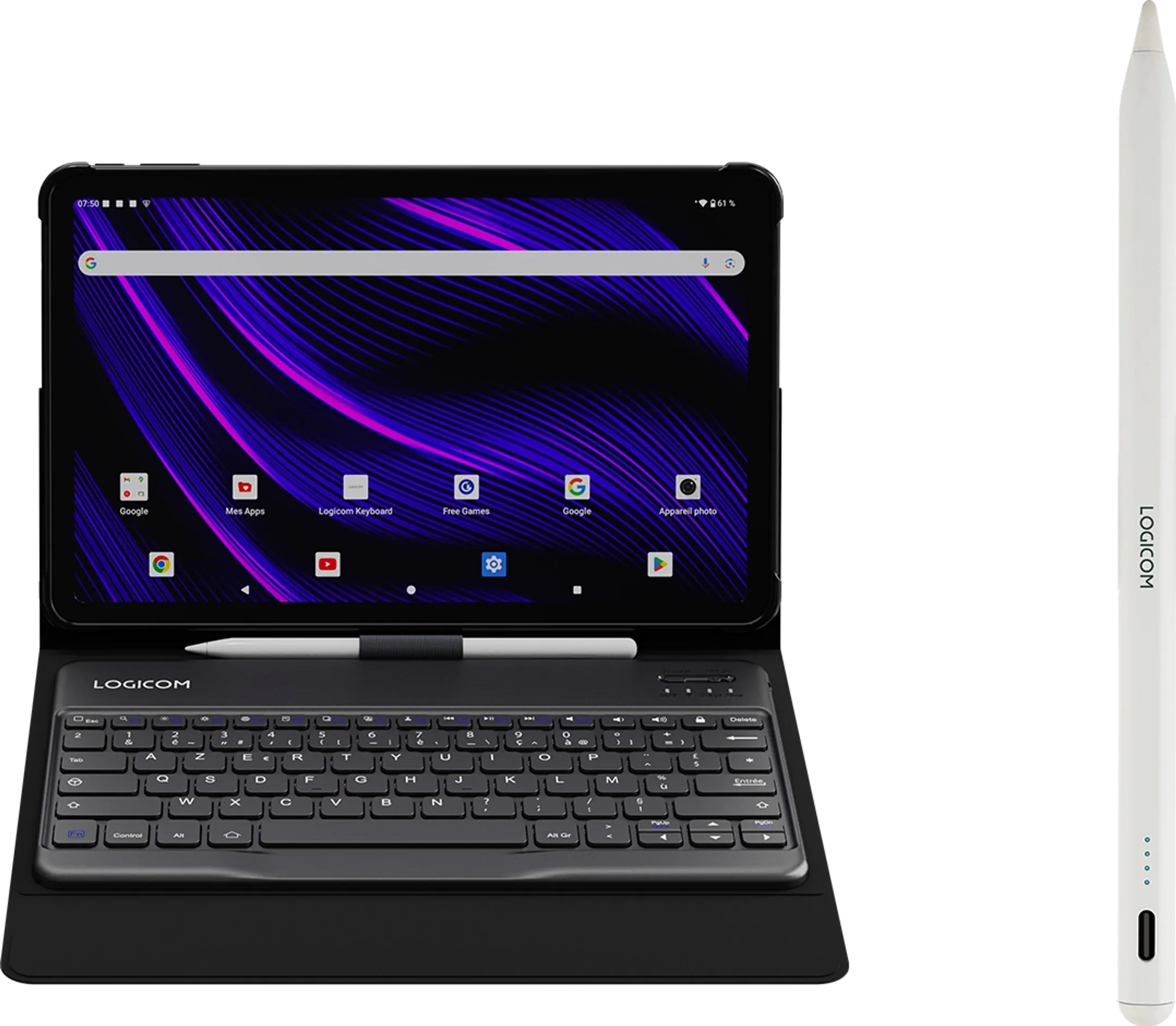 Logicom Tab Fold Pro 12 12" 6GB/128GB Grijs + Hoes + Toetsenbord + Stylus image