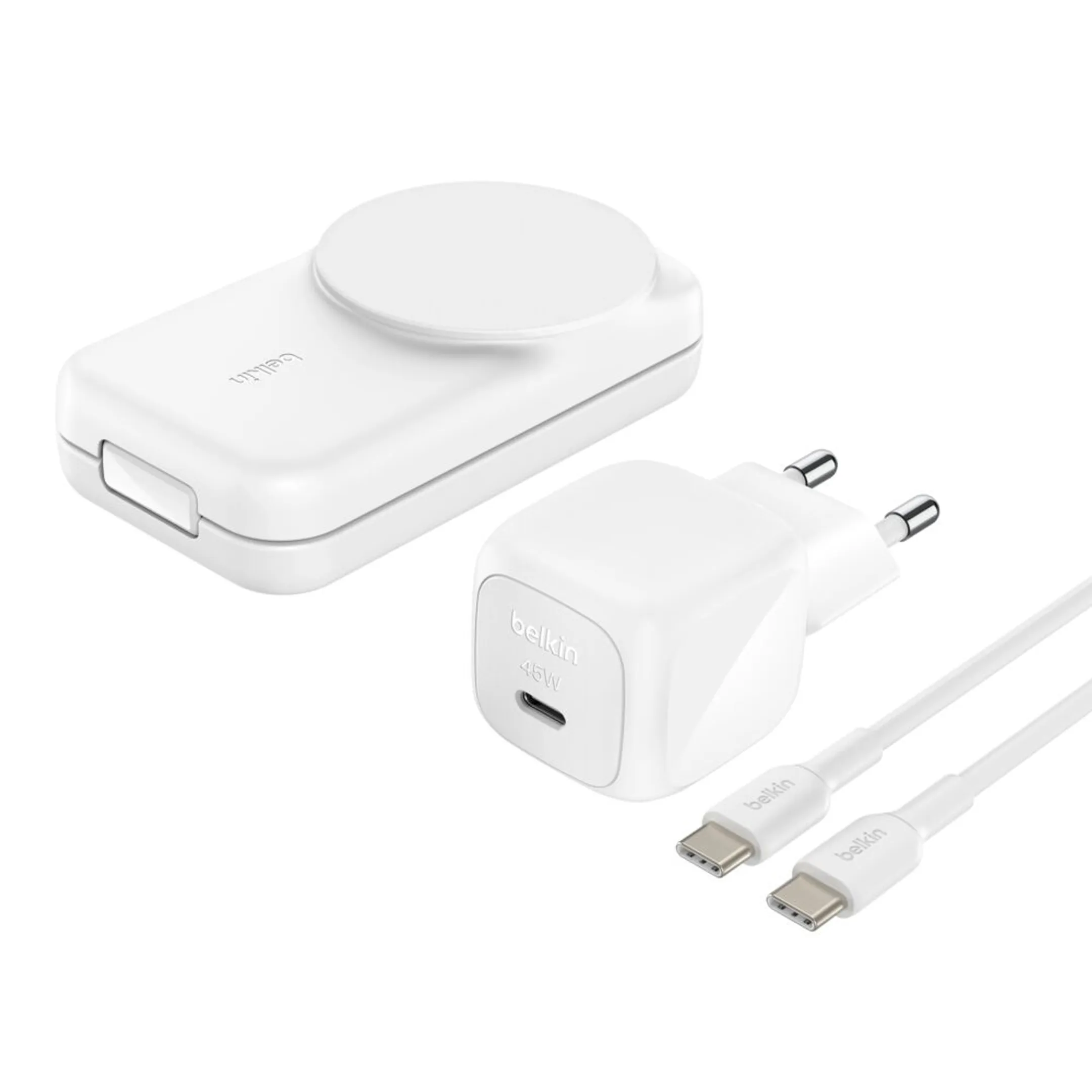 Belkin 3-in-1 magenetisch uitklapbare draadloze Qi2 lader- 25W - Wit image