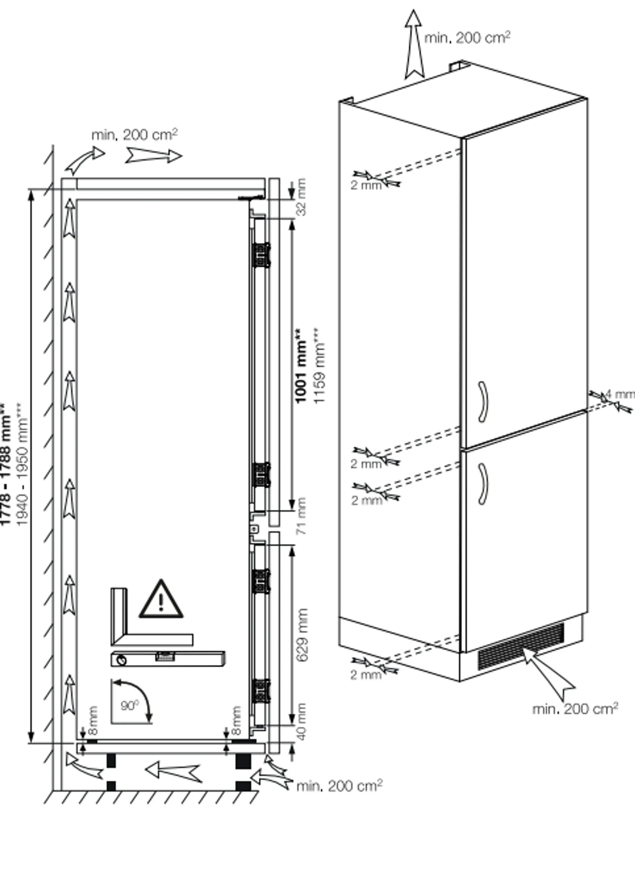 Beko Inbouw koelkast met diepvries BCSA285K4SN1 image