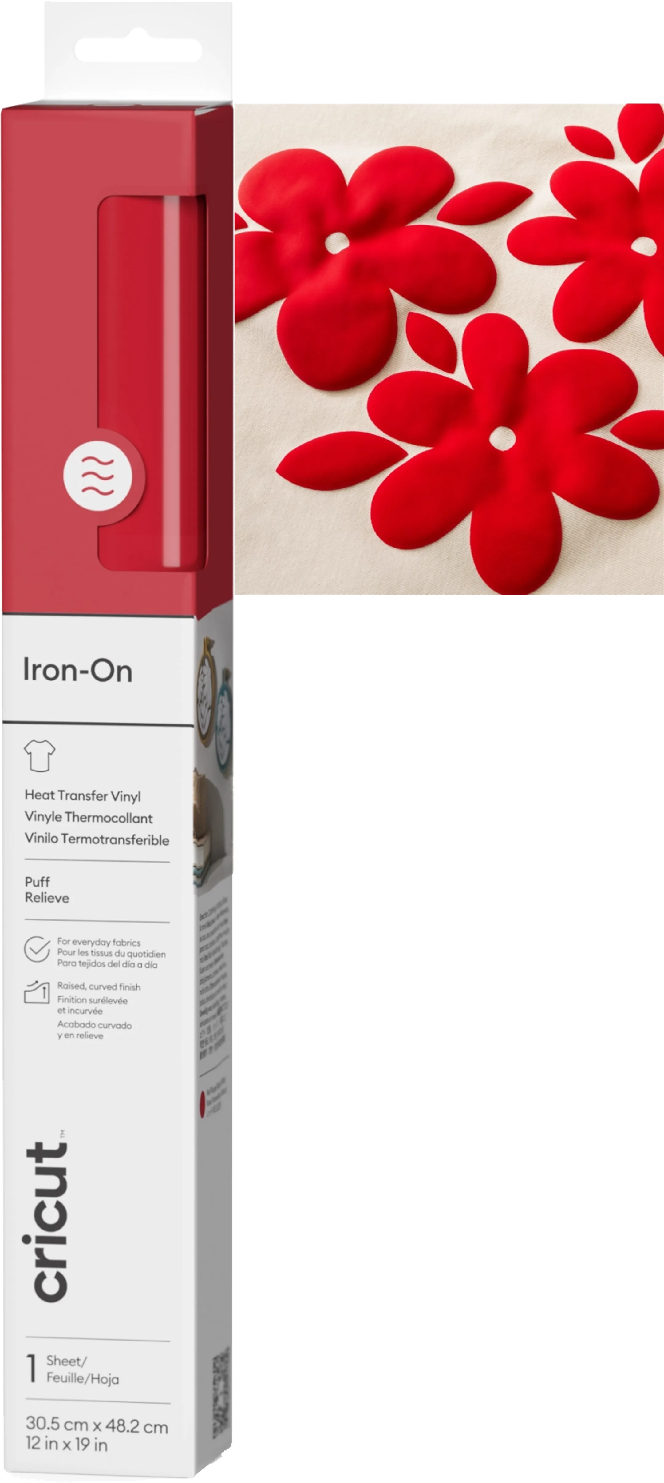 Cricut Puff Iron-On Rood - 30,5 x 48,3 cm image