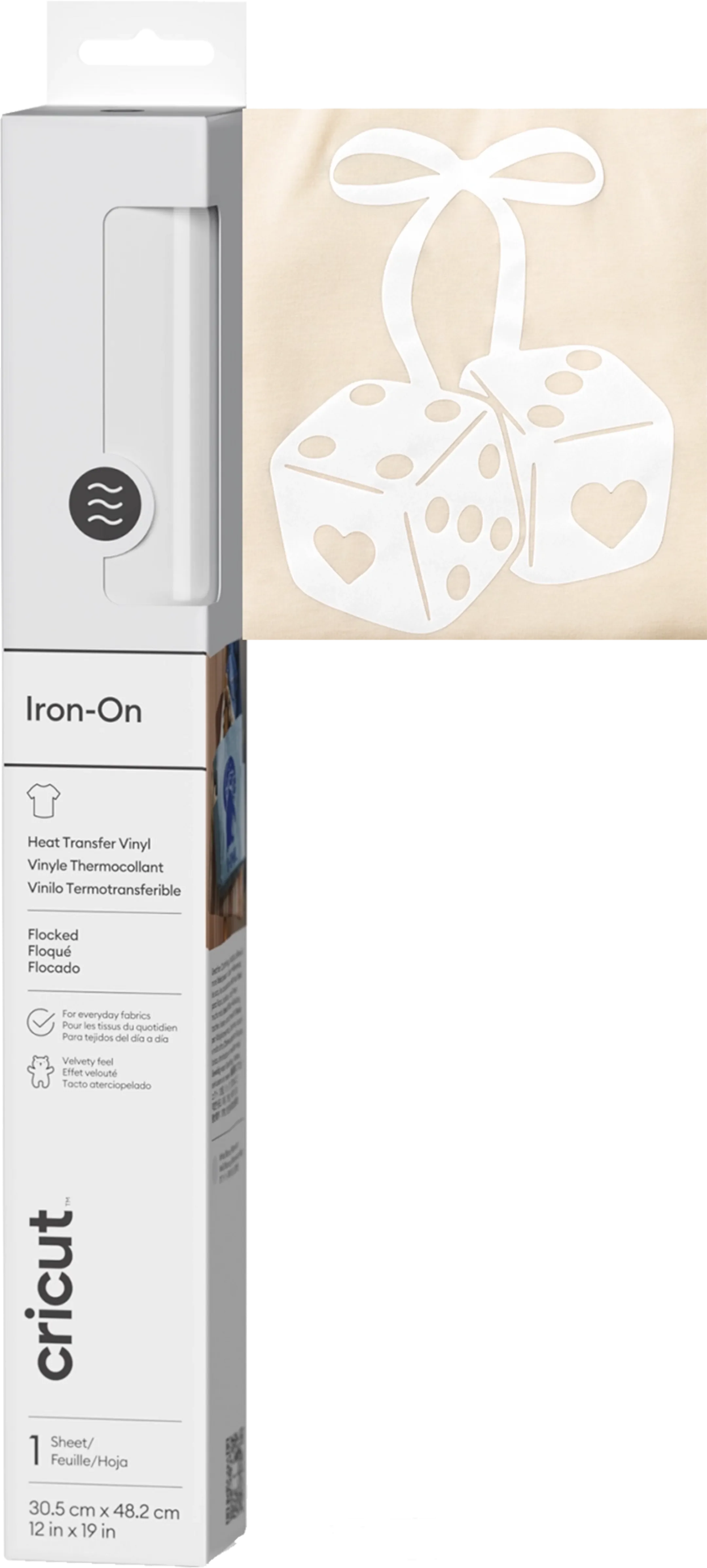 Cricut Flock Iron-On Wit - 30,5 x 48,3 cm image