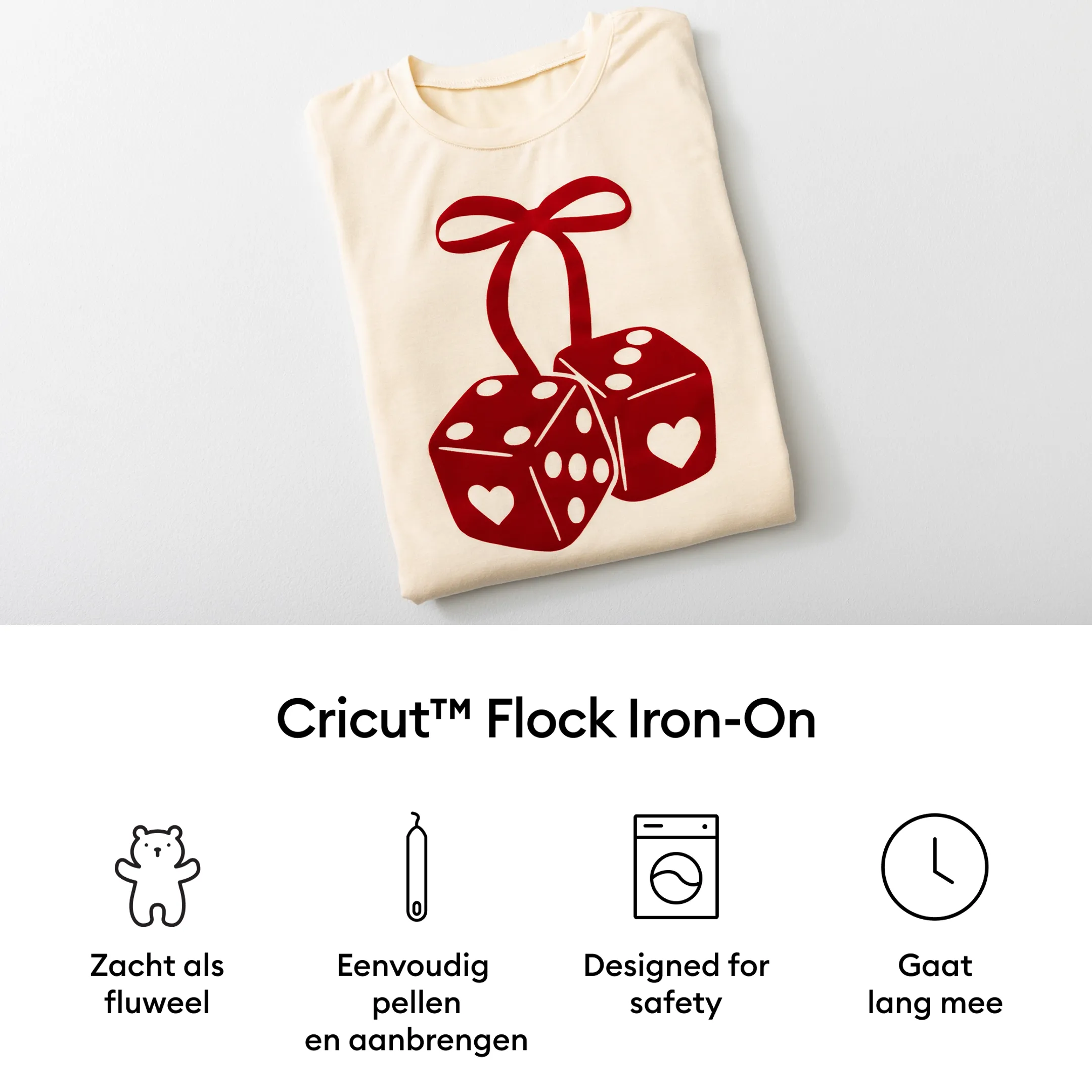 Cricut Flock Iron-On Wit - 30,5 x 48,3 cm image