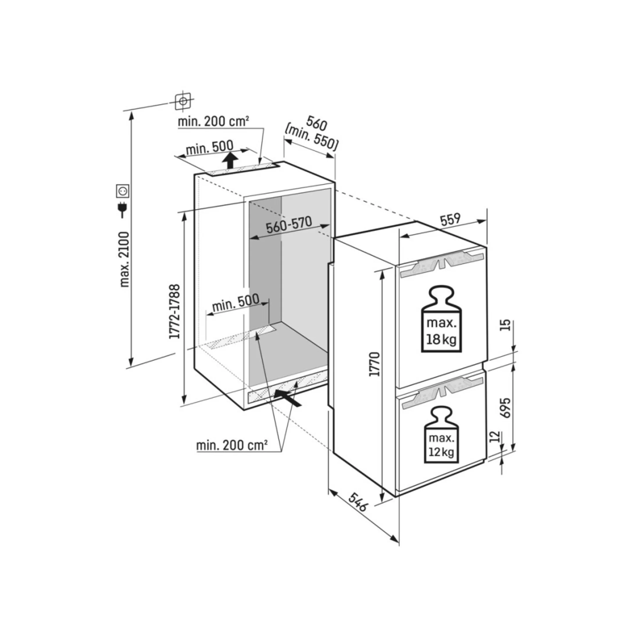 Liebherr Combi frigo congélateur encastrable ICSe 5103 Pure image