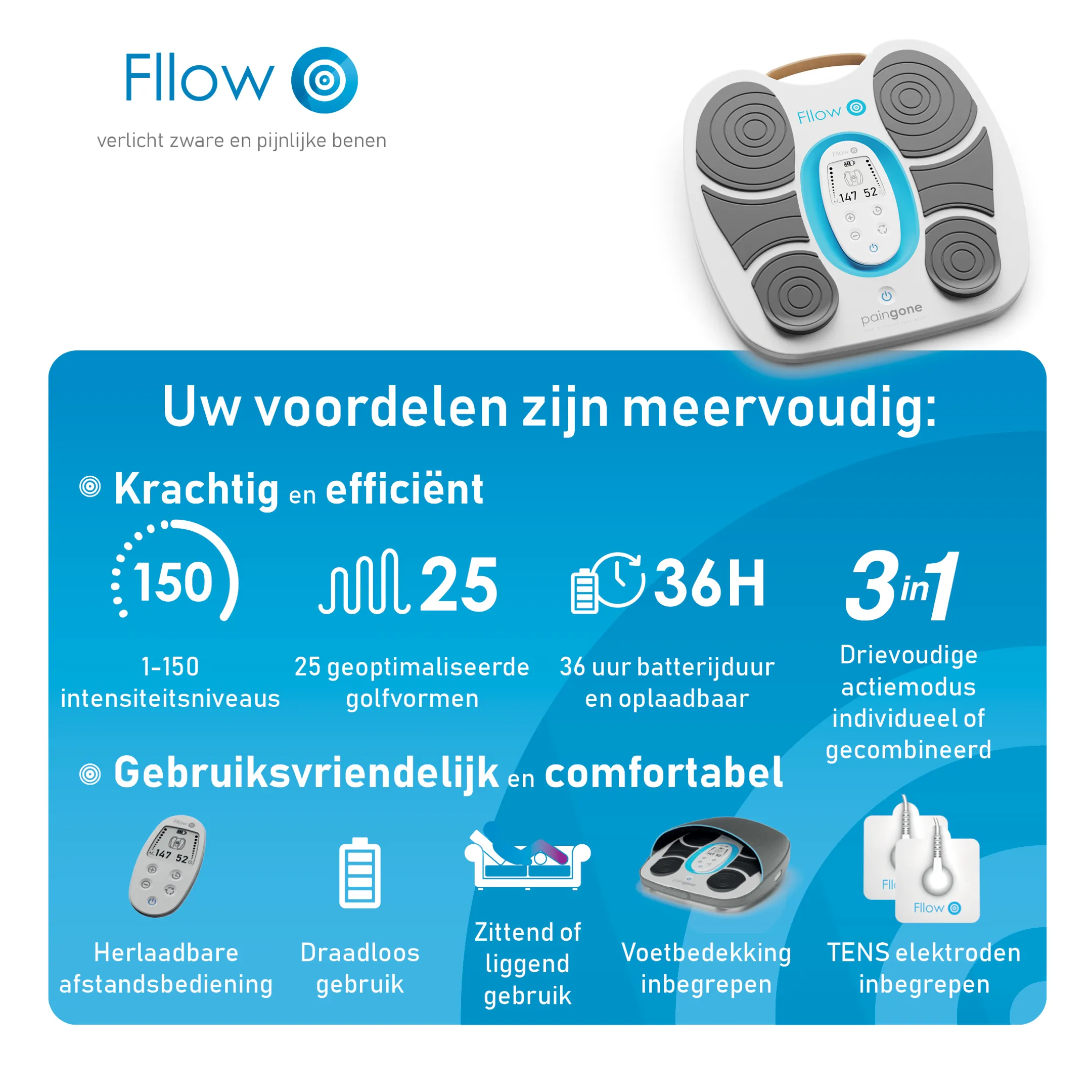 Paingone Fllow - Verlicht zware en pijnlijke benen image