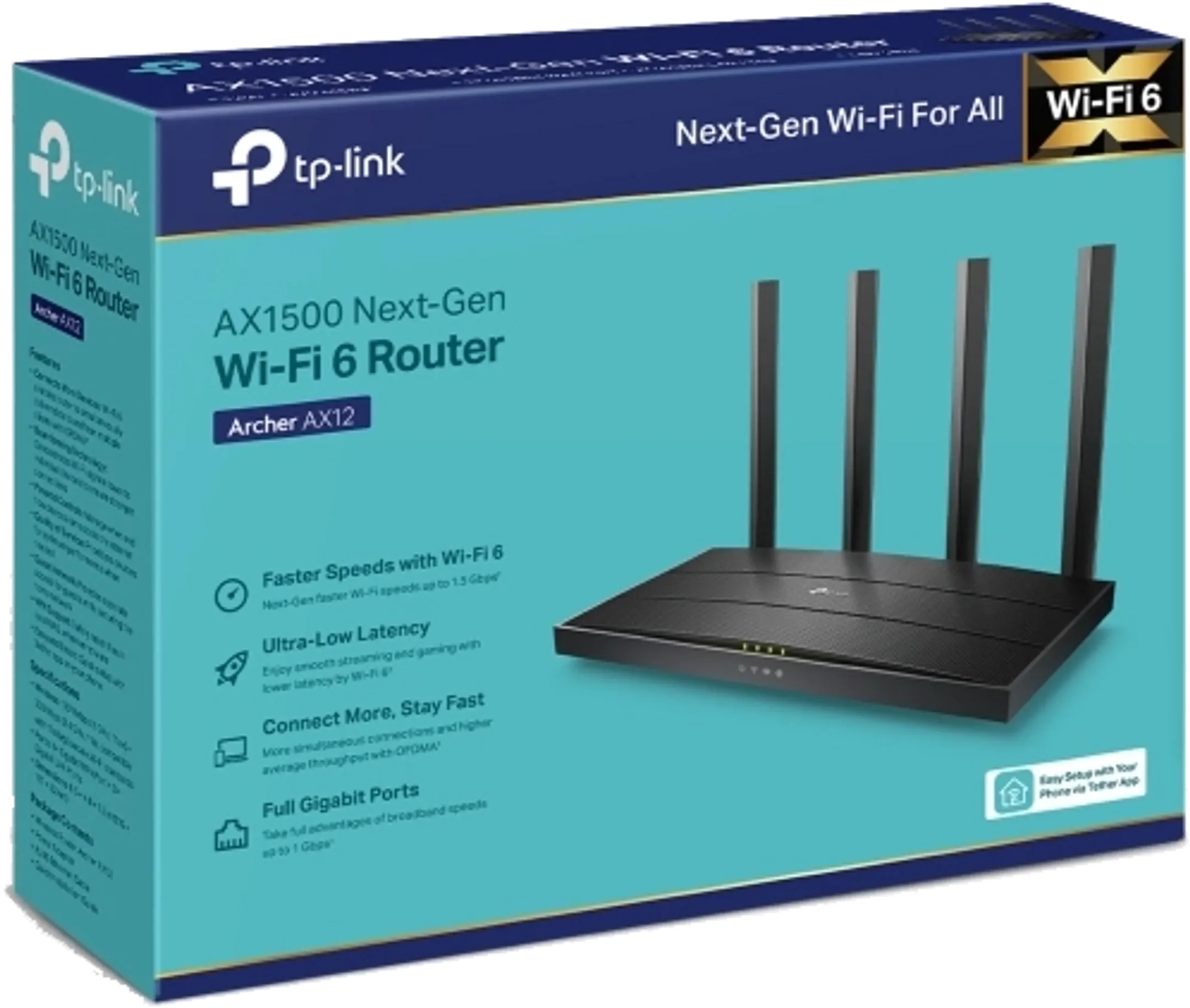 TP Link Archer AX12 Fast Ethernet Dual-band router image