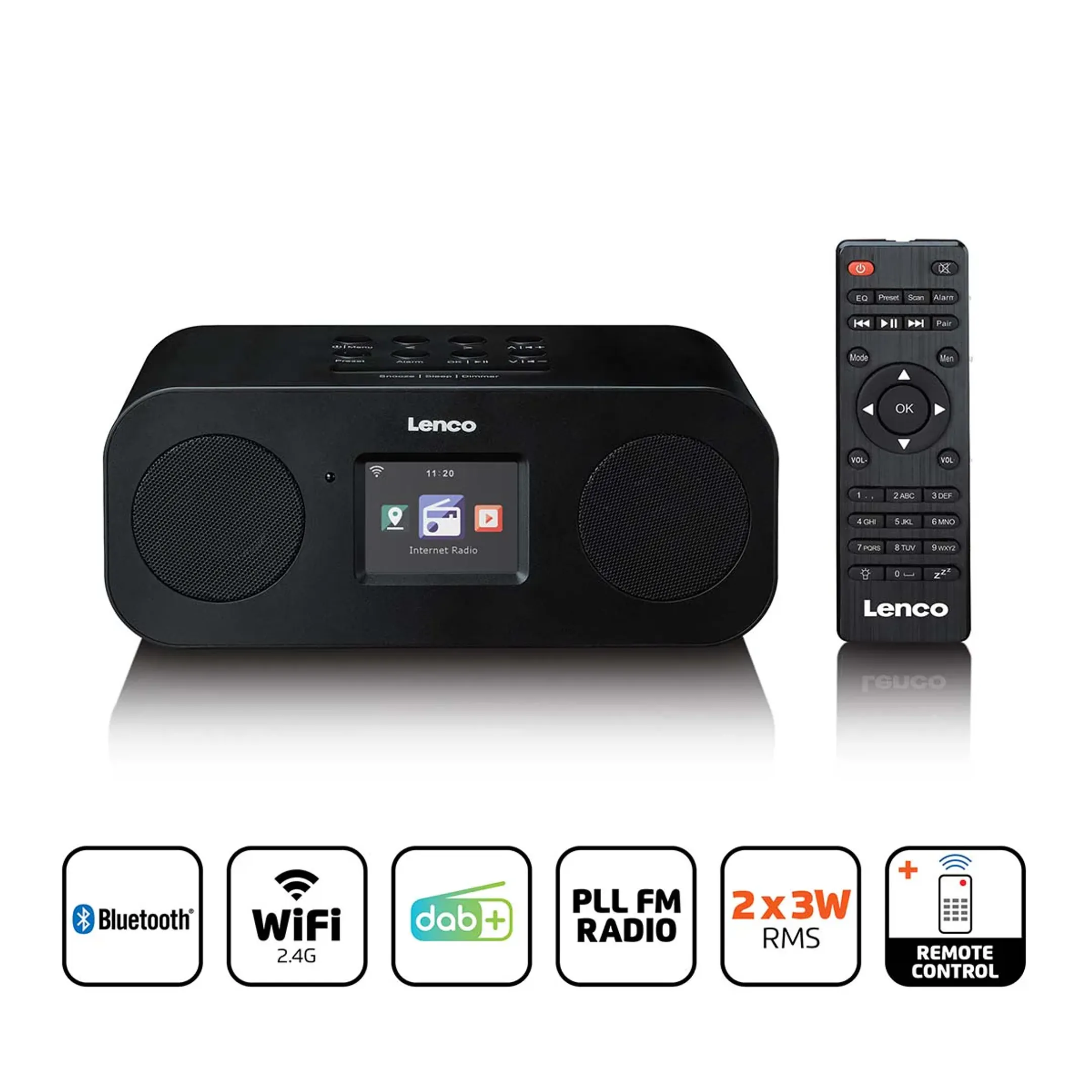 Lenco DIR-121BK internetradio met Bluetooth® - Zwart image