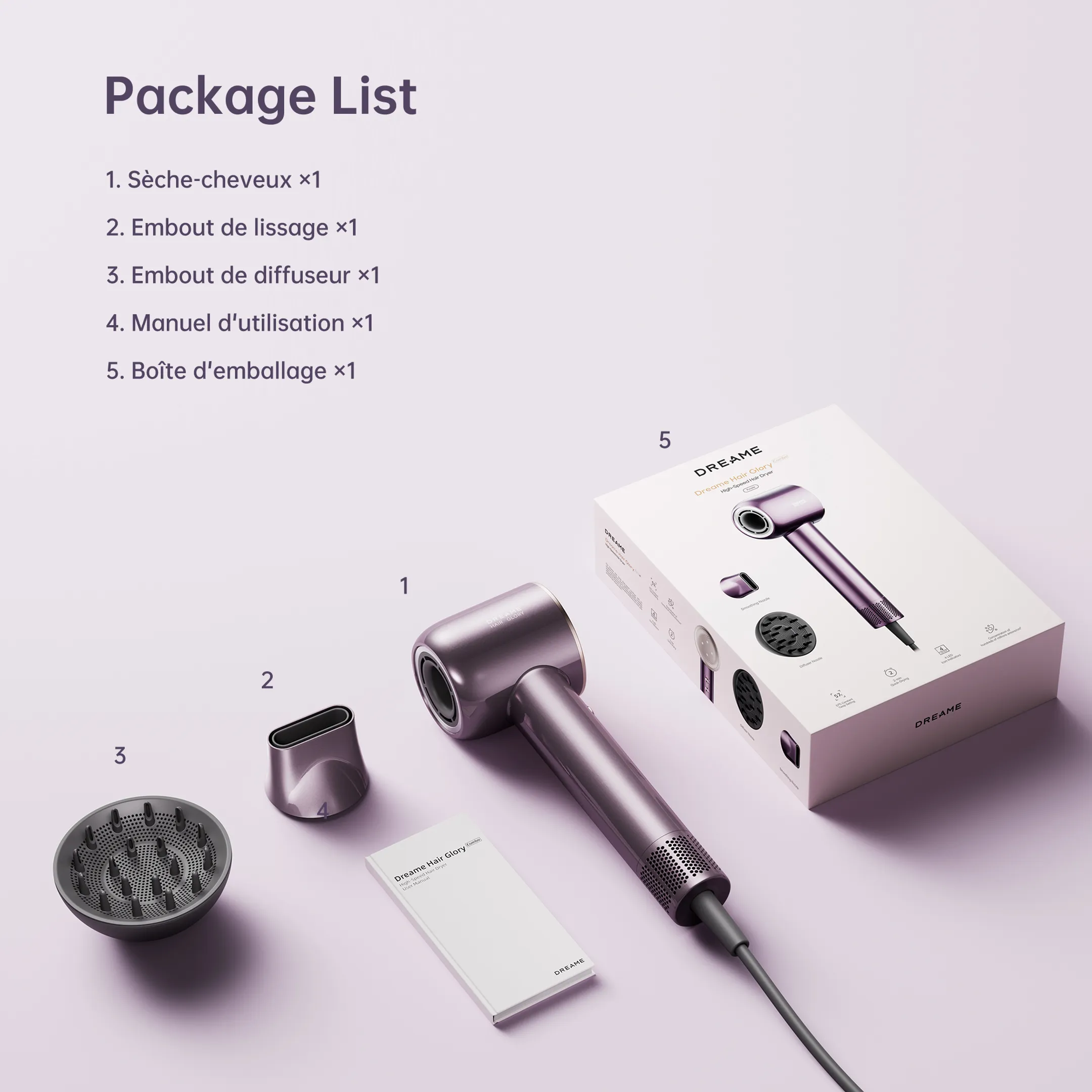 Sèche-cheveux Hair Glory Combo Purple