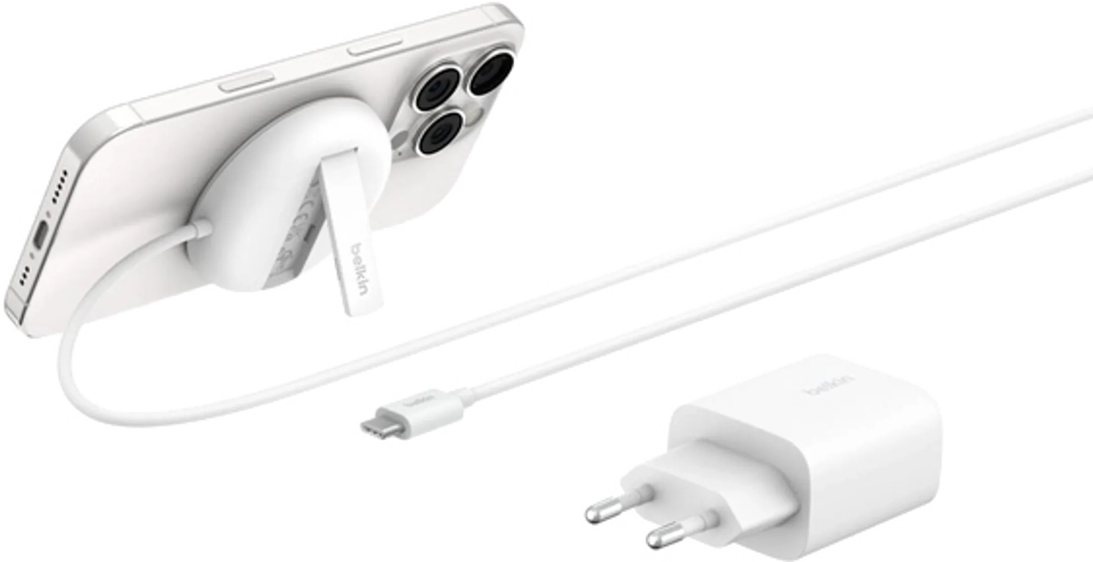 BoostCharge Pro - Magnetisch draadloos laadstation met Qi2 (15 W) - Wit