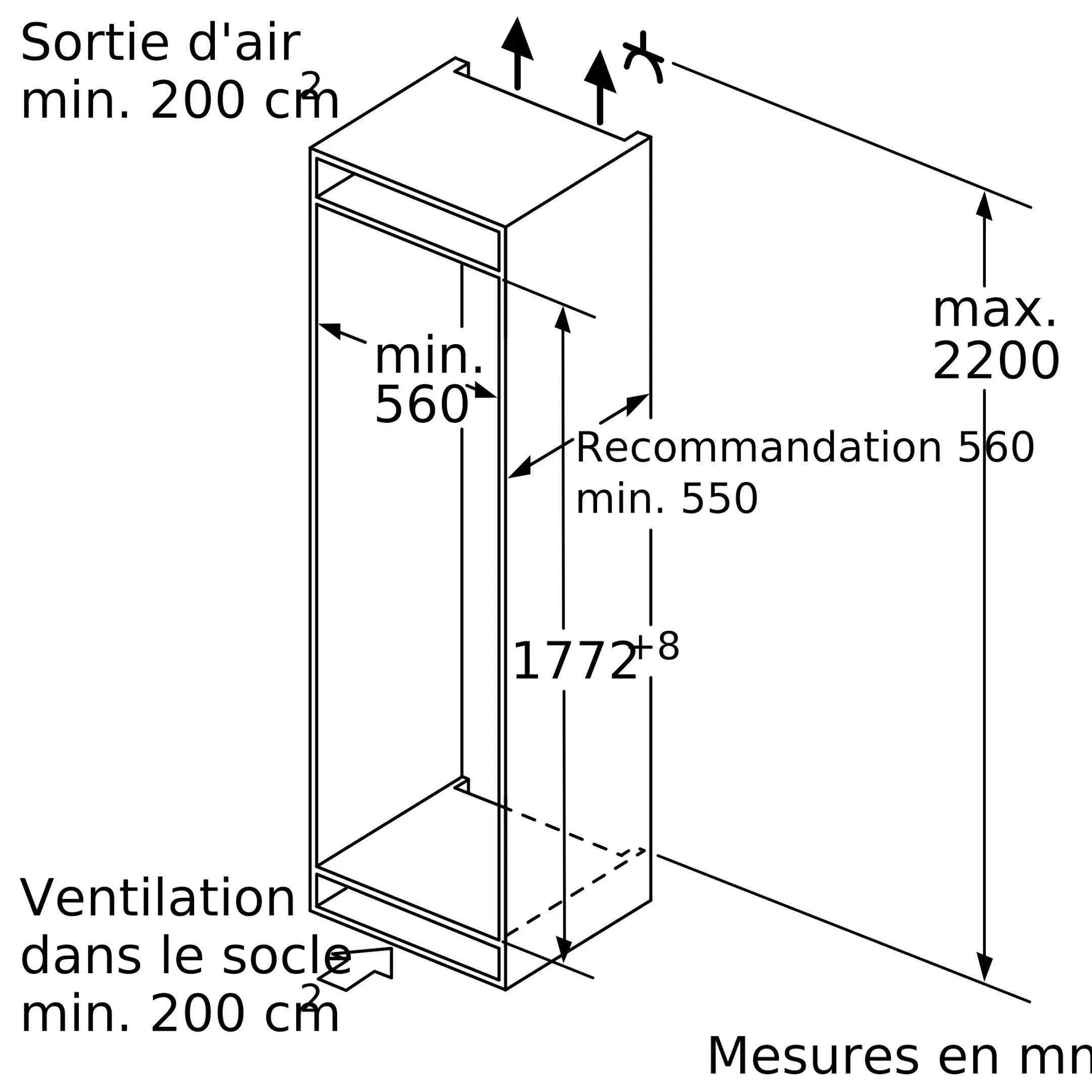 Frigo encastrable KI2826F30
