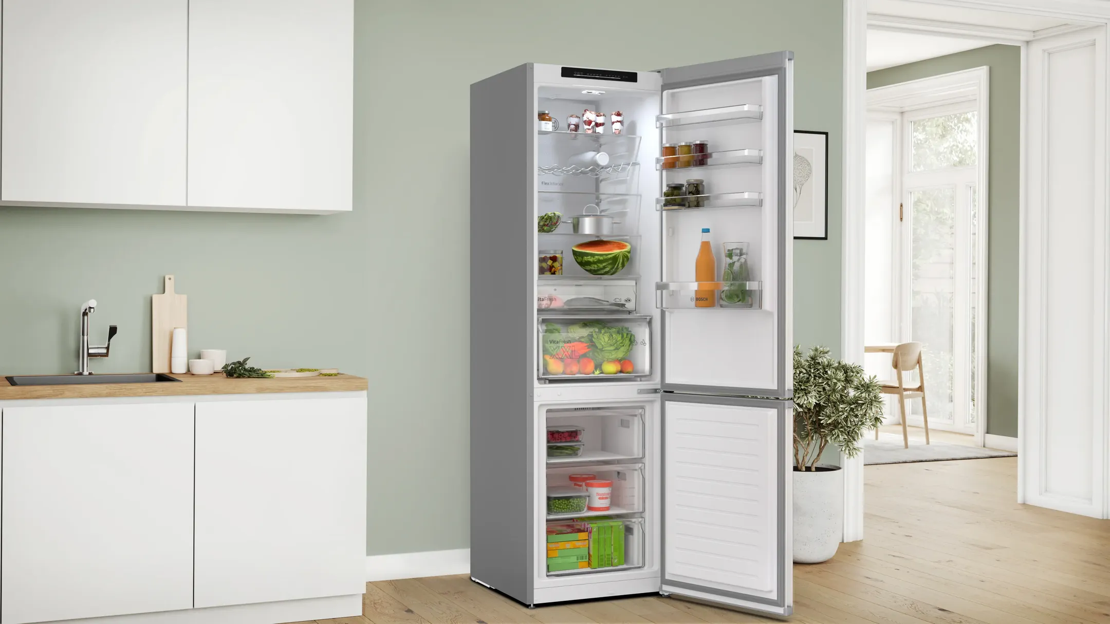 Bosch Koelkast met diepvries KGN392I1F image