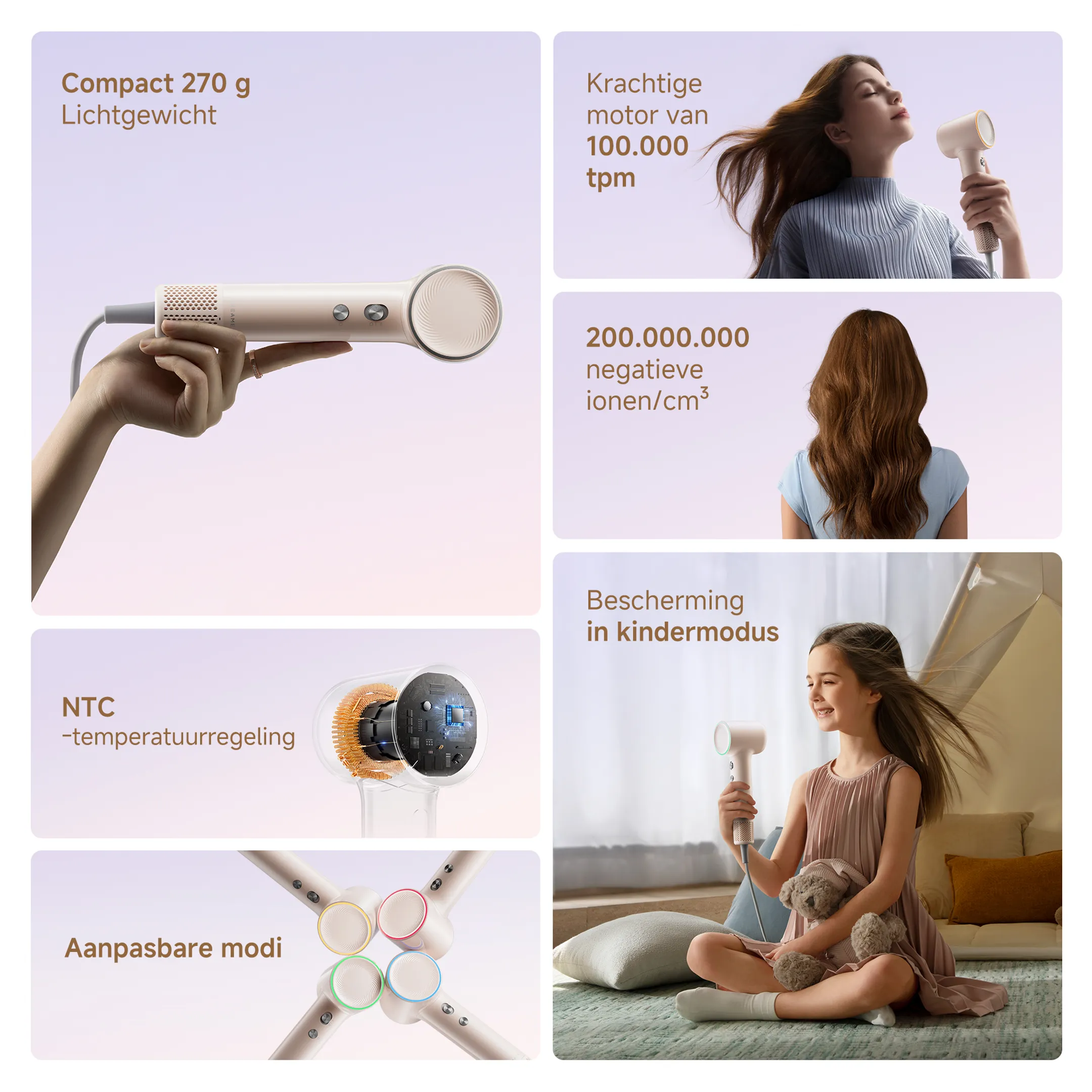 Dreame Haardroger Mini Flow Pink image