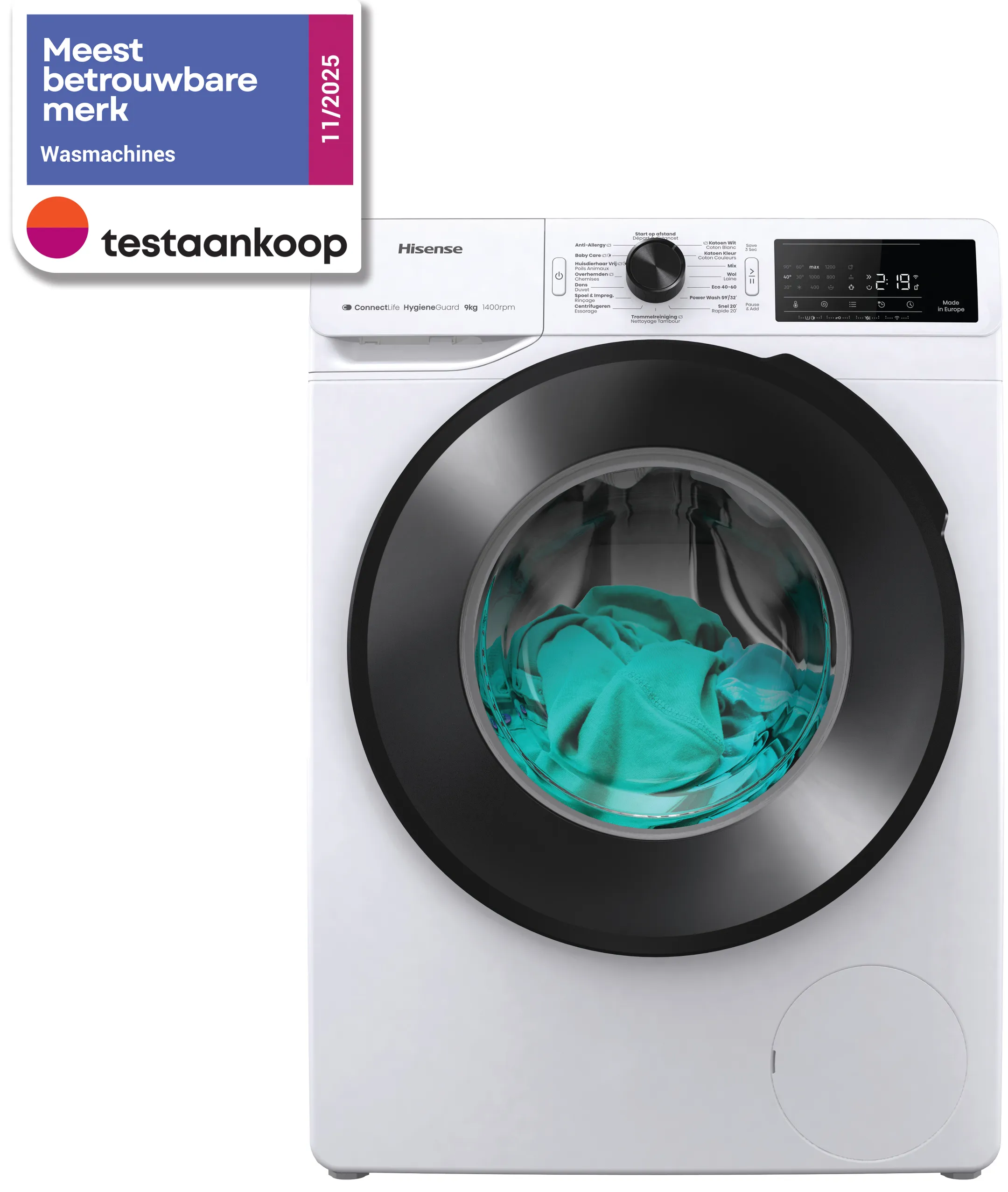 Hisense Wasmachine WF3V943BW/BLX image