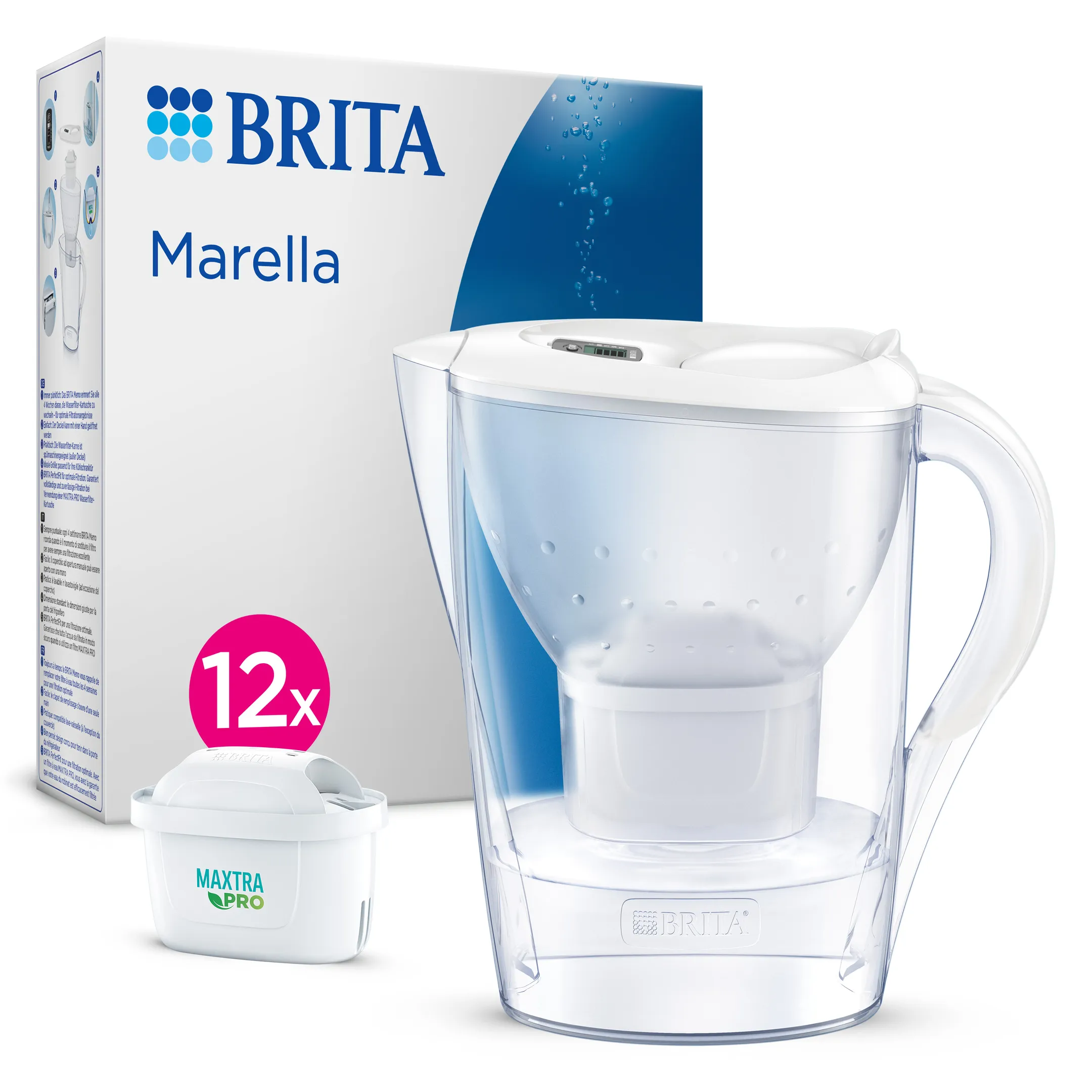 Marella Waterfilterkan 2.4L - Cool White  - Incl. 12 Maxtra Pro Waterfilters