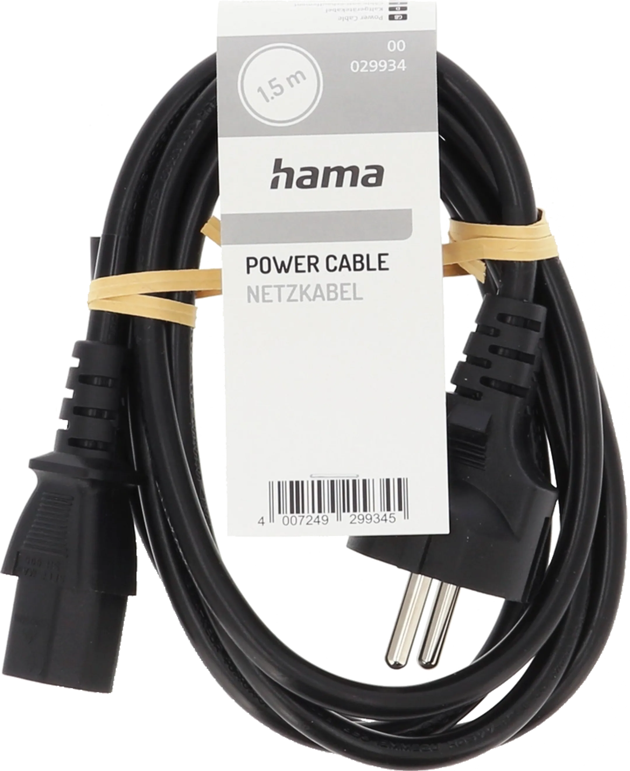 Voedingskabel 1,5 m - Zwart