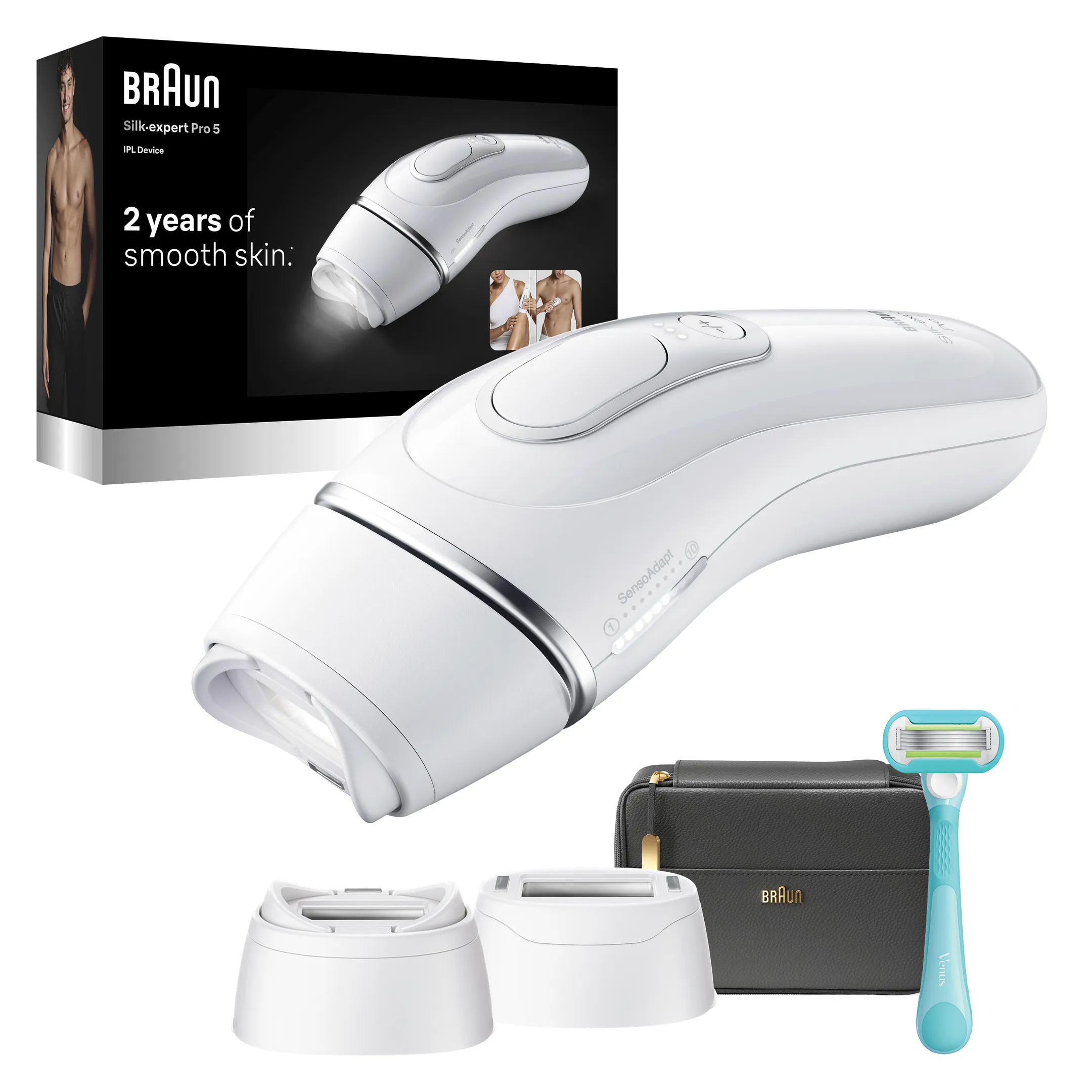 Braun Silk·expert Pro 5, Épilateur à lumière pulsée, Épilation à Domicile, 2 têtes, PL5234 image