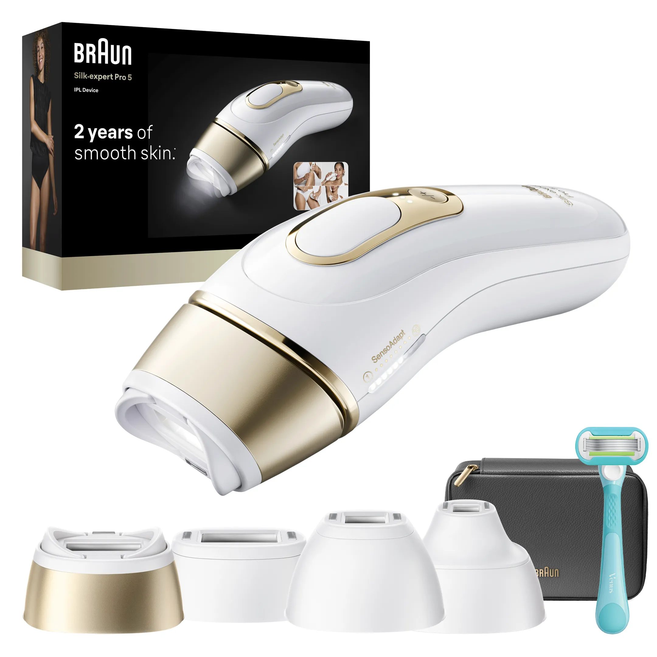 Braun Silk·expert Pro 5, Épilateur à Lumière Pulsée, Épilation à Domicile, 4 têtes, PL5431 image