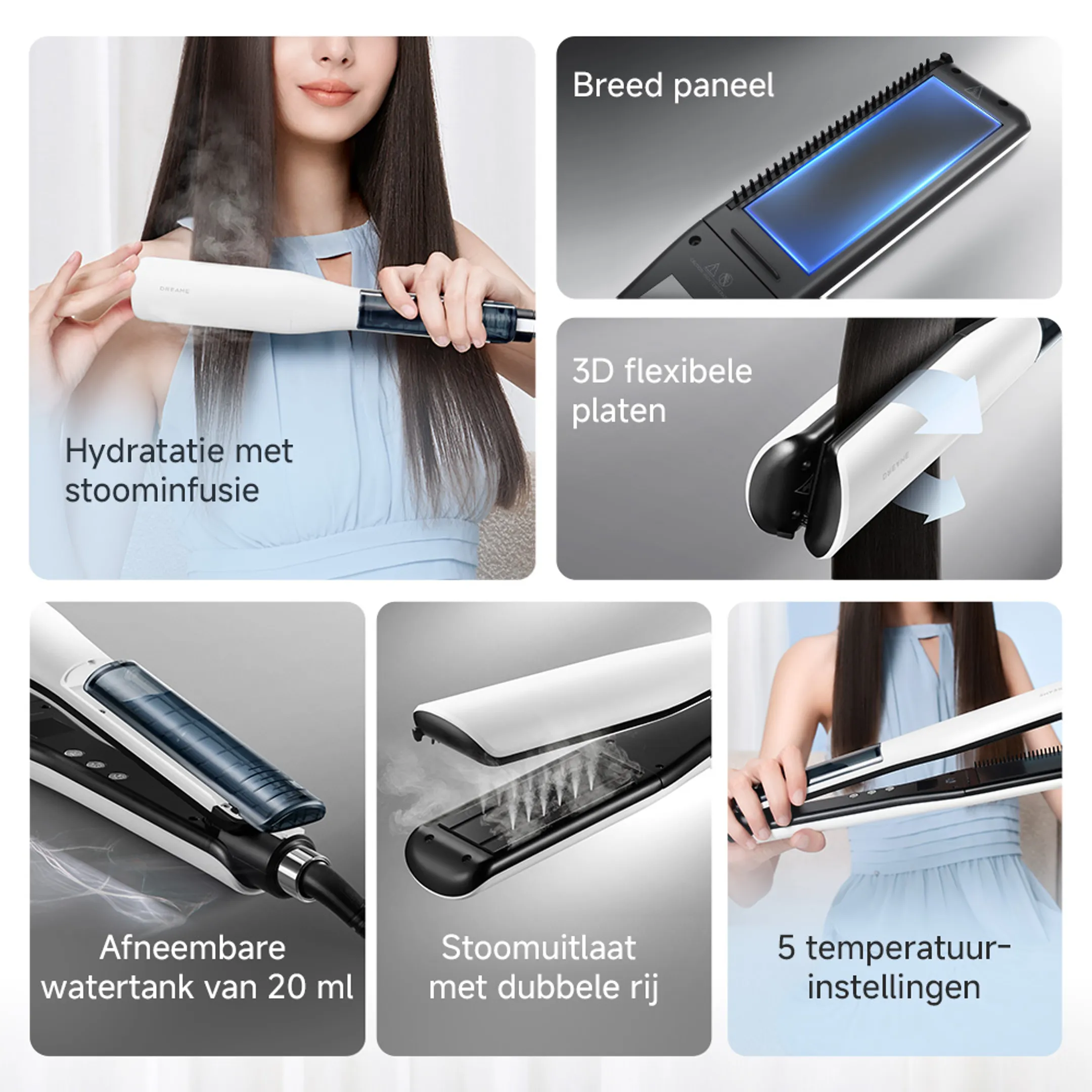 AuraSteam Straight White