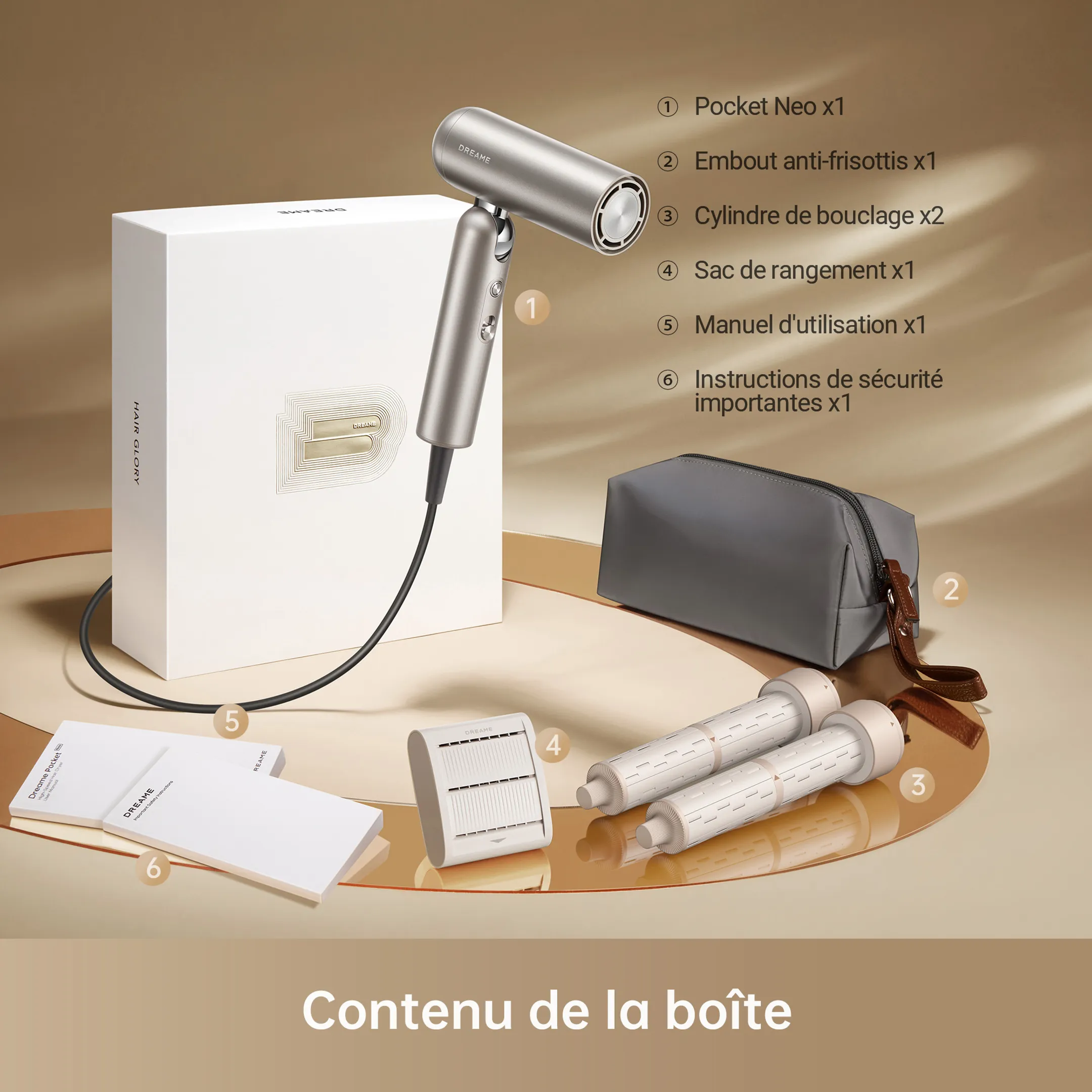 Dreame Sèche-cheveux Hair Pocket Neo Gold image