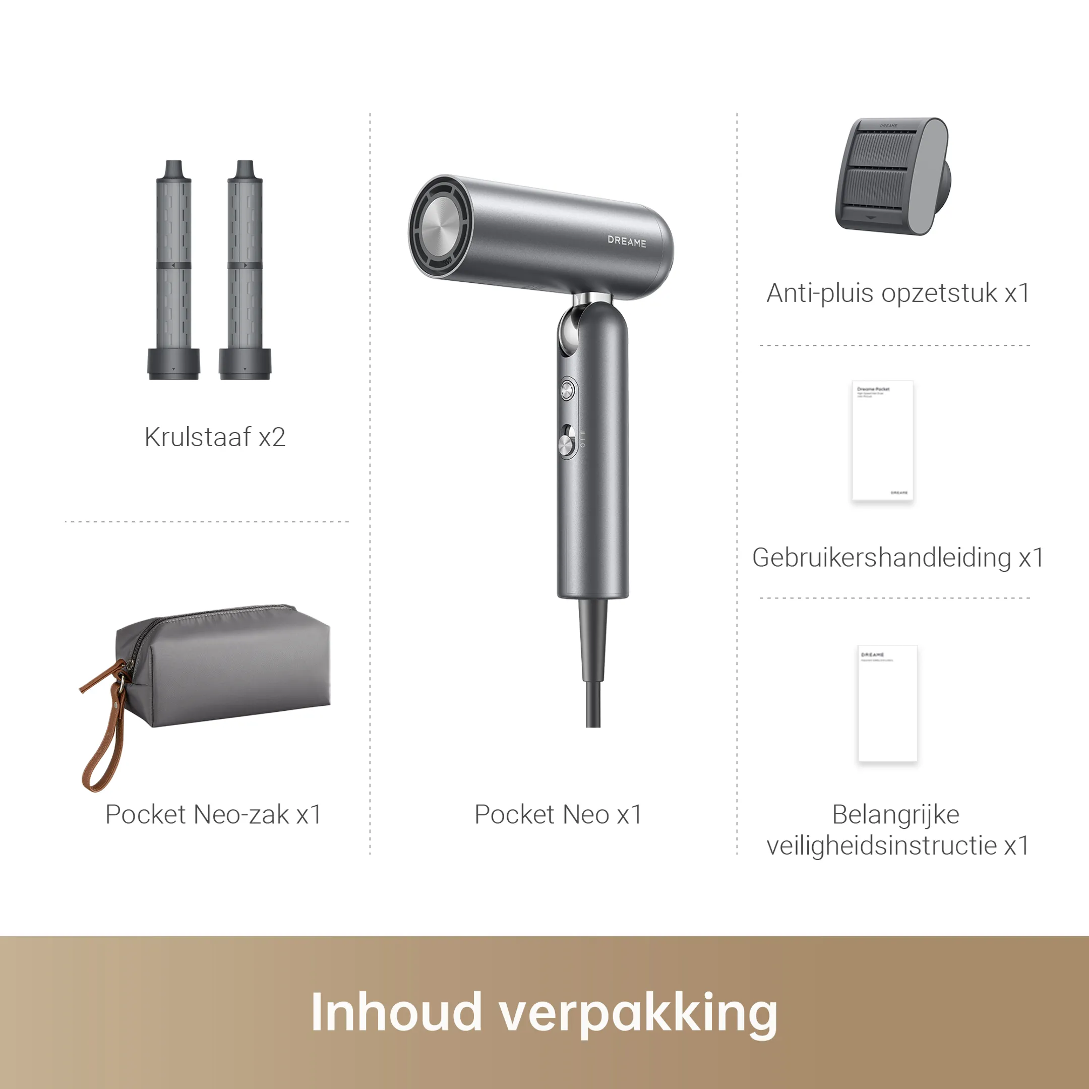 Dreame Haardroger Hair Pocket Neo Grey image