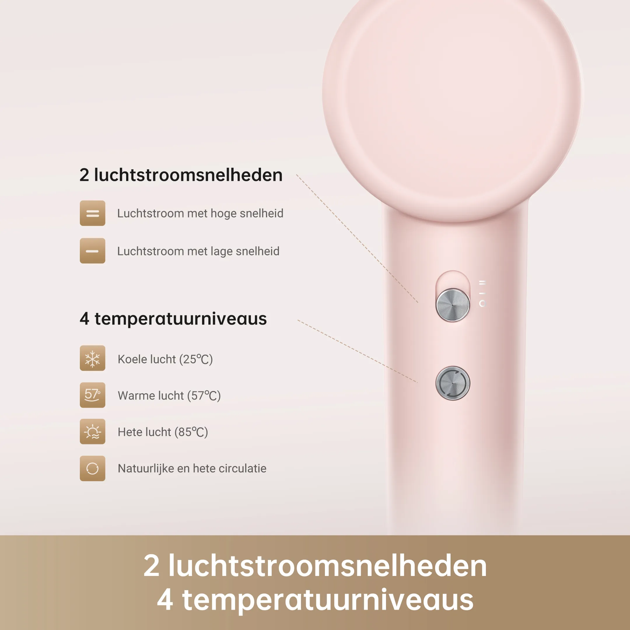 Haardroger Hair Gleam Pink