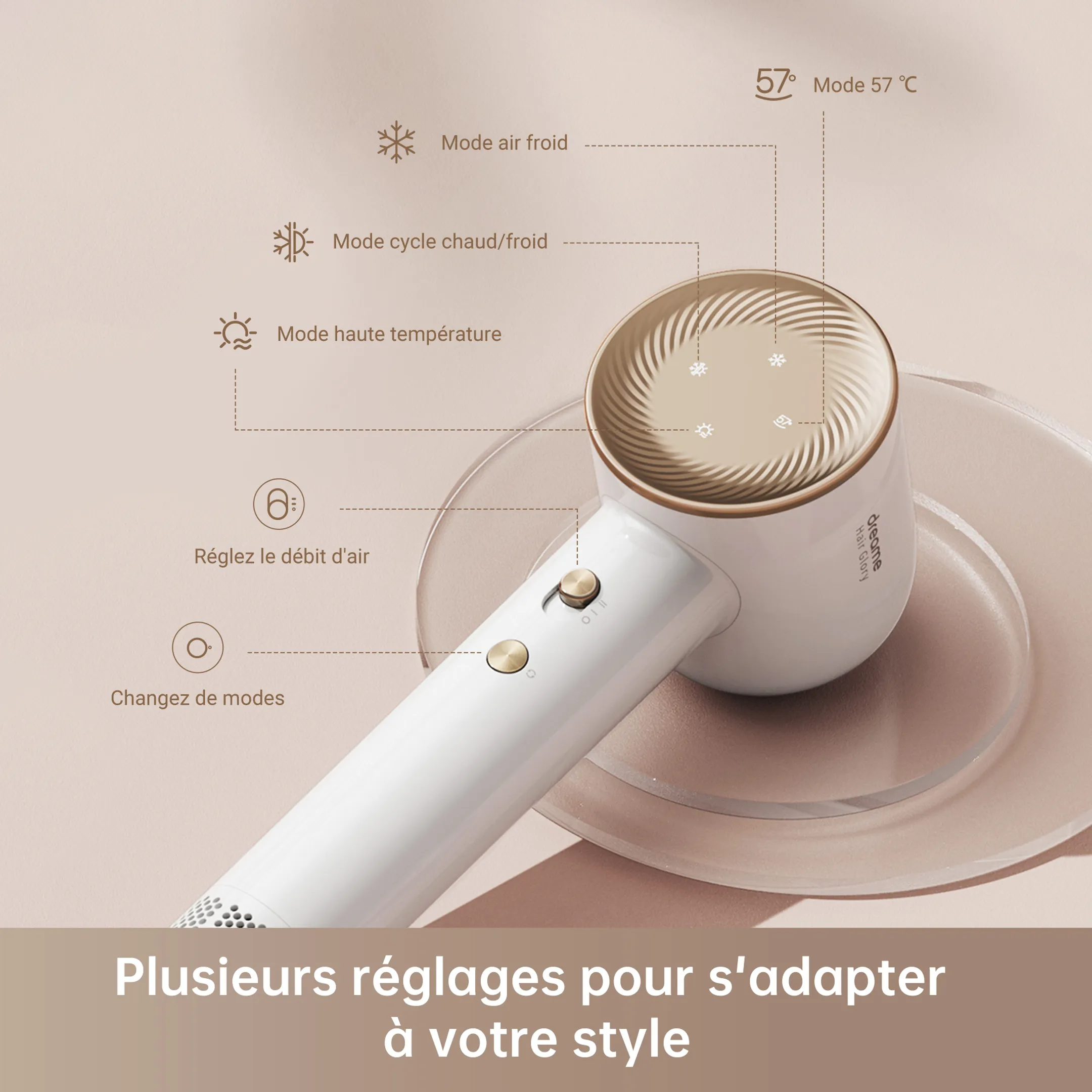 Sèche-cheveux Hair Glory Combo White